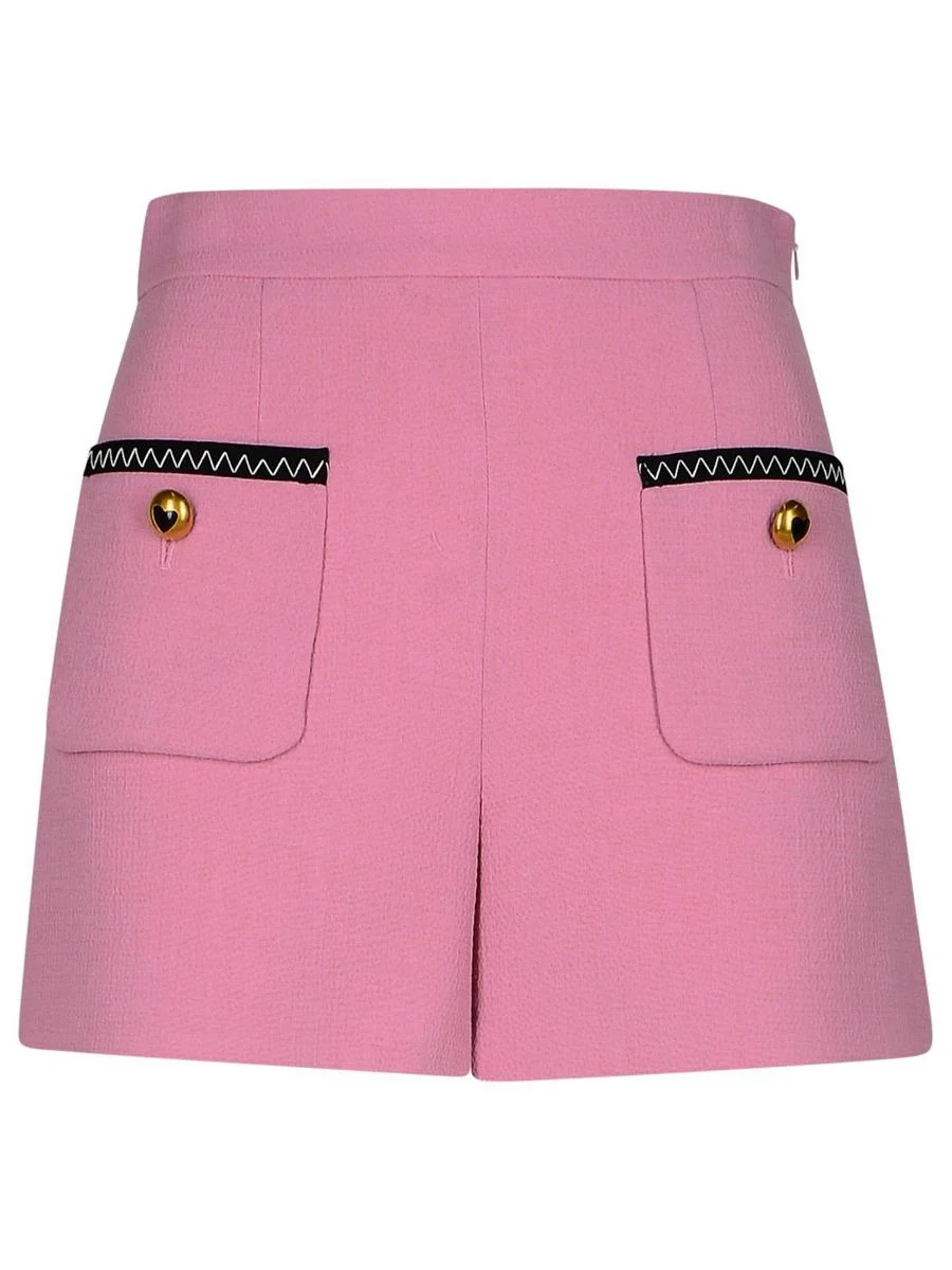 Moschino Pink Virgin Wool Blend Shorts - 1