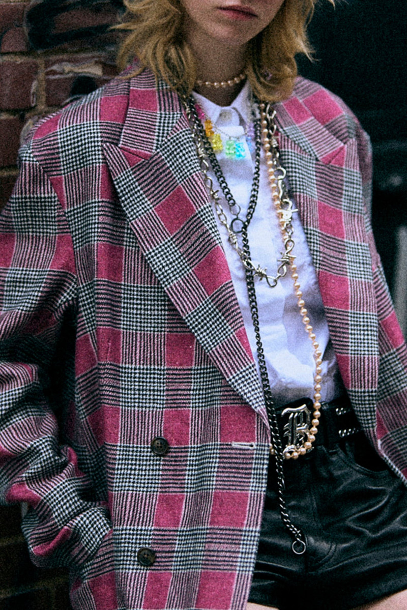 DOUBLE-BREASTED PEAK LAPEL RAGGED BLAZER 3