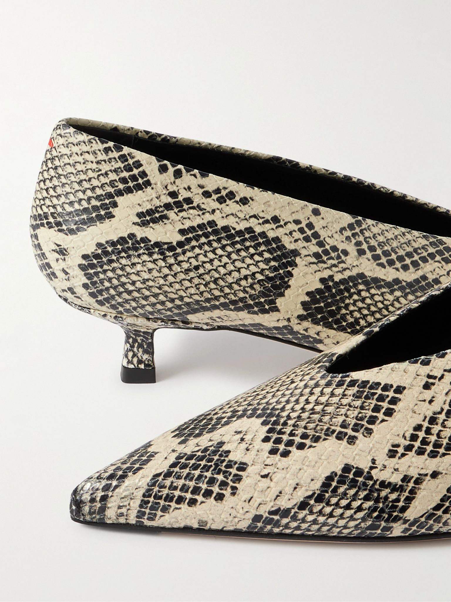 Clara snake-effect leather pumps Snake print - 4