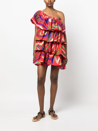 PUCCI Marmo-print ruffled minidress outlook