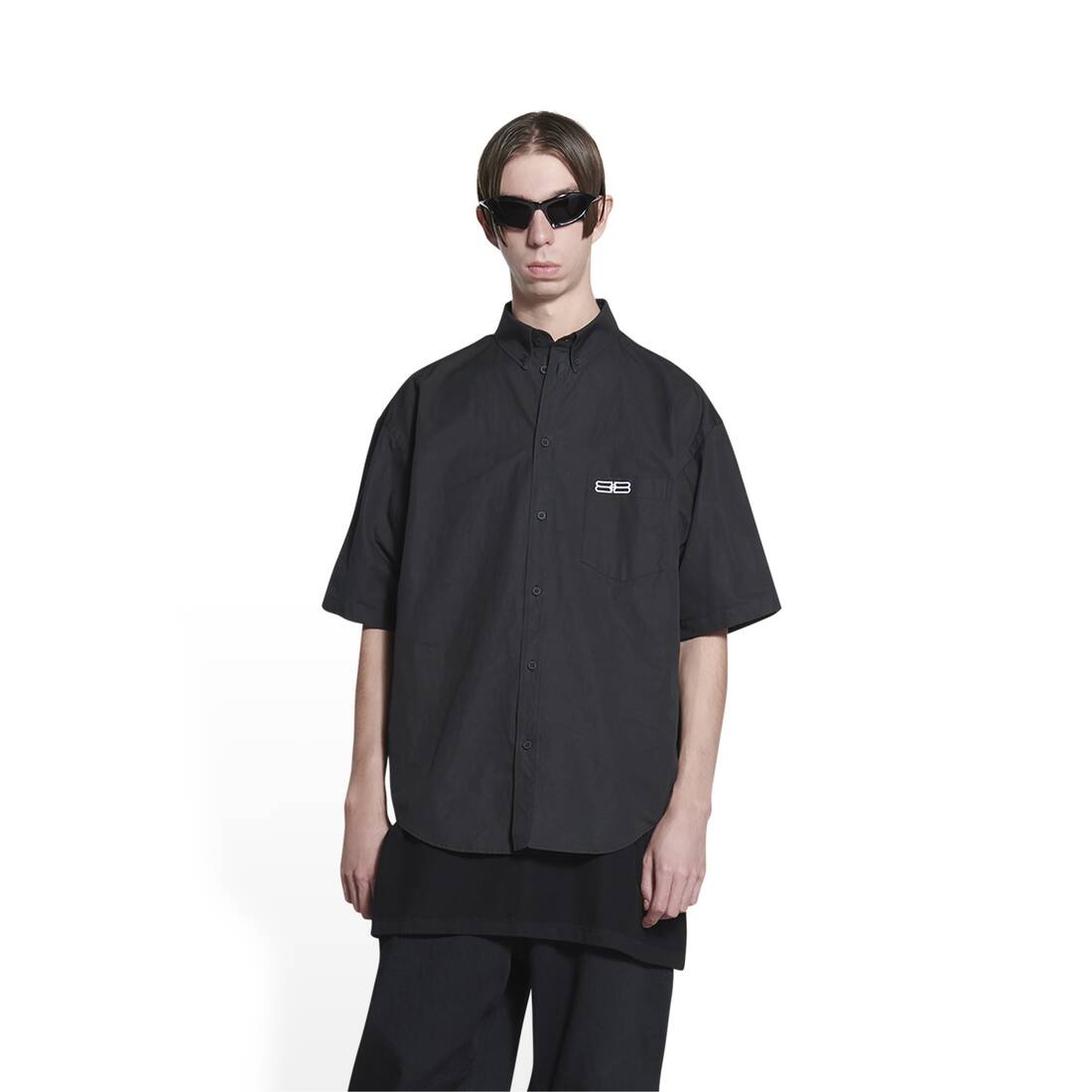 Men's Bb Icon Short Sleeve Shirt Large Fit in Black - 5