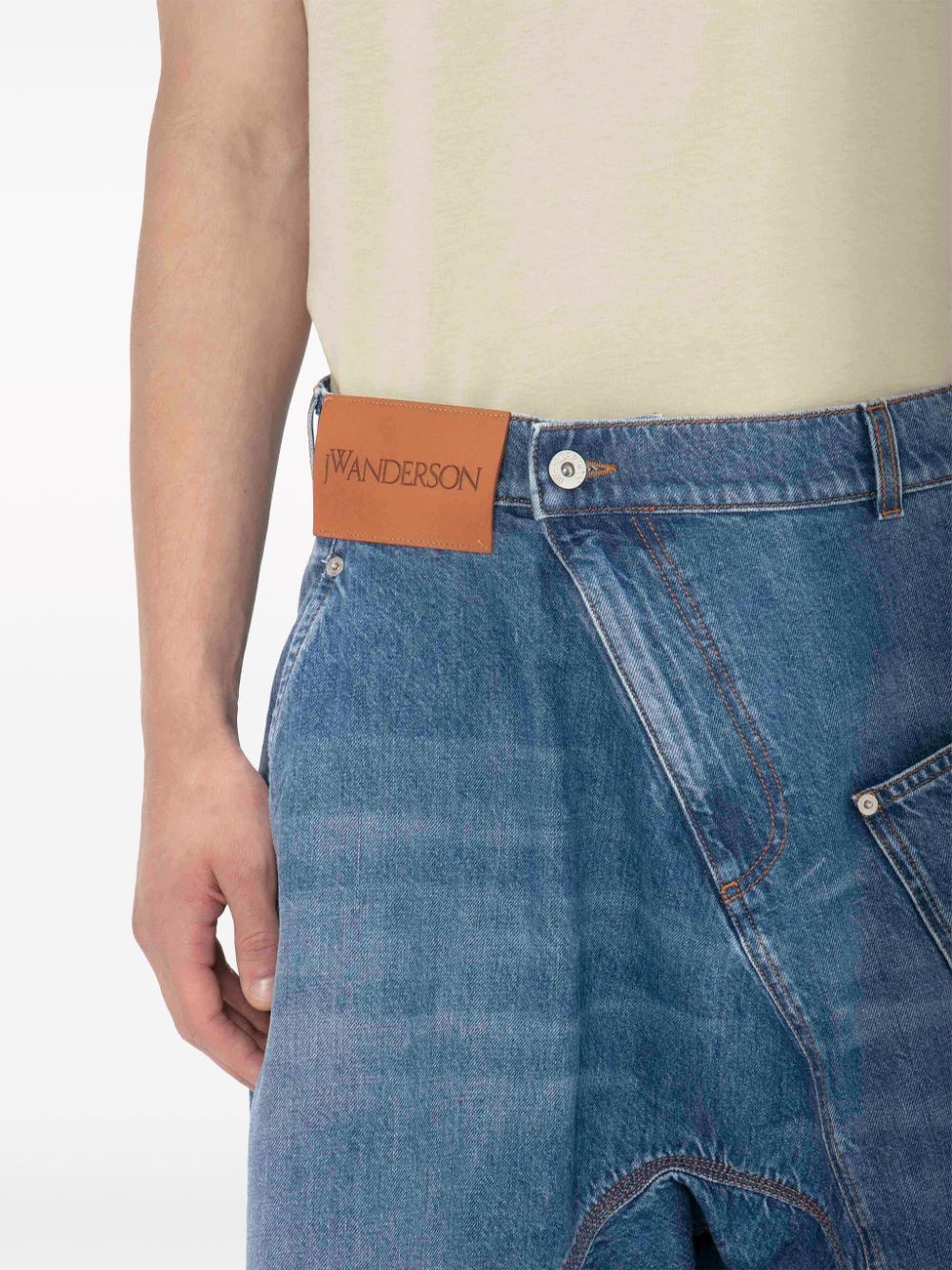twisted denim shorts - 4