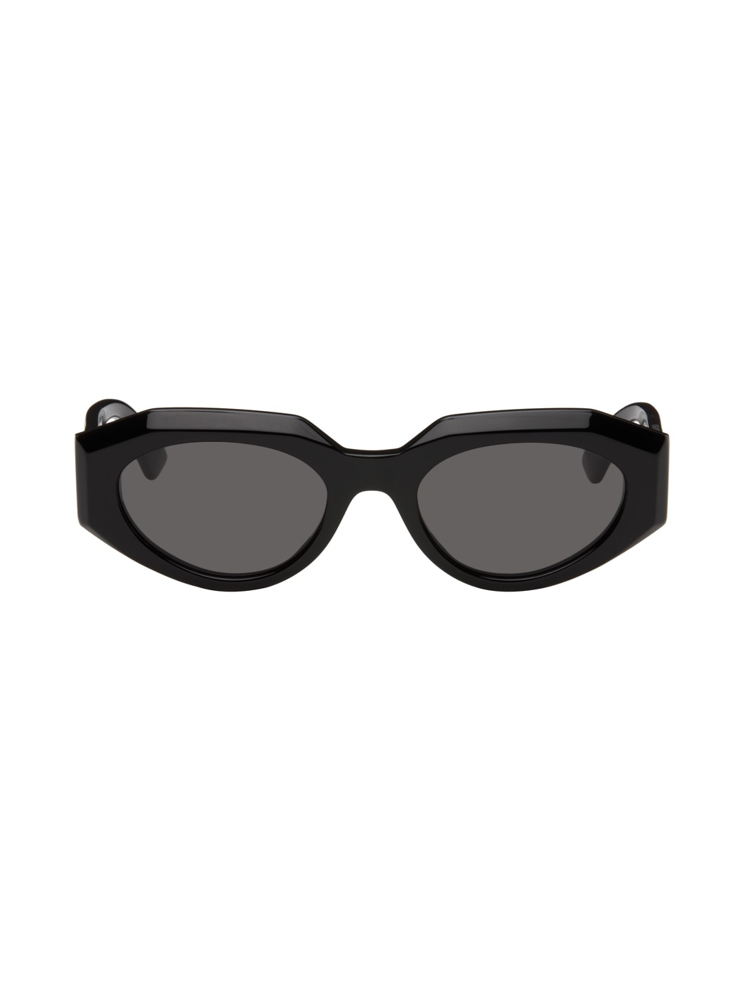 Black Facet Acetate Cat Eye Sunglasses - 1