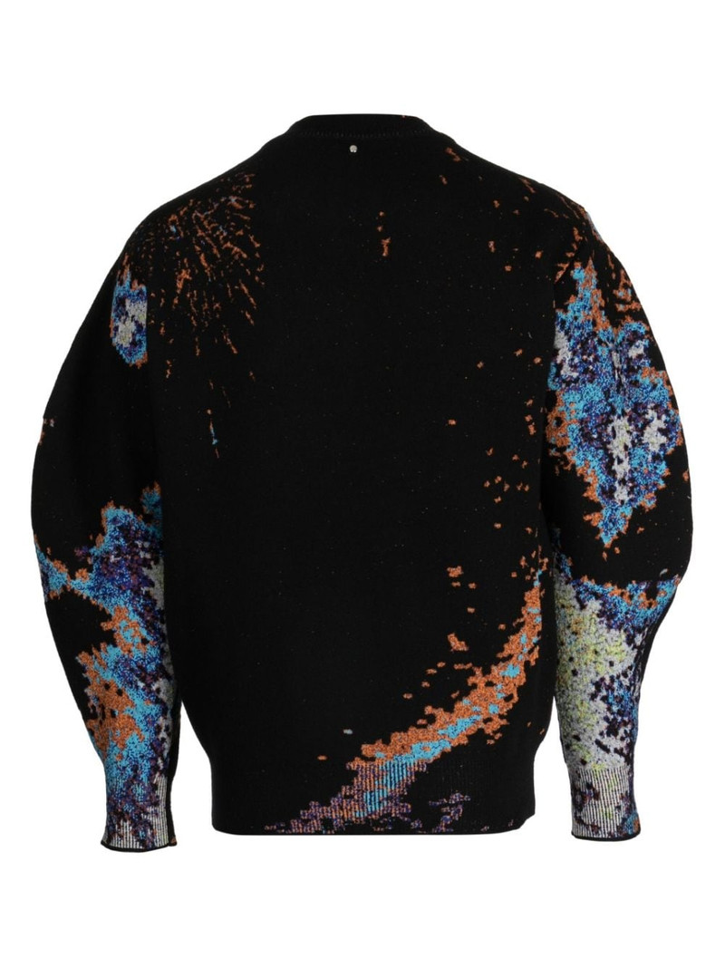 OAMC paint-splatter detail knit jumper outlook