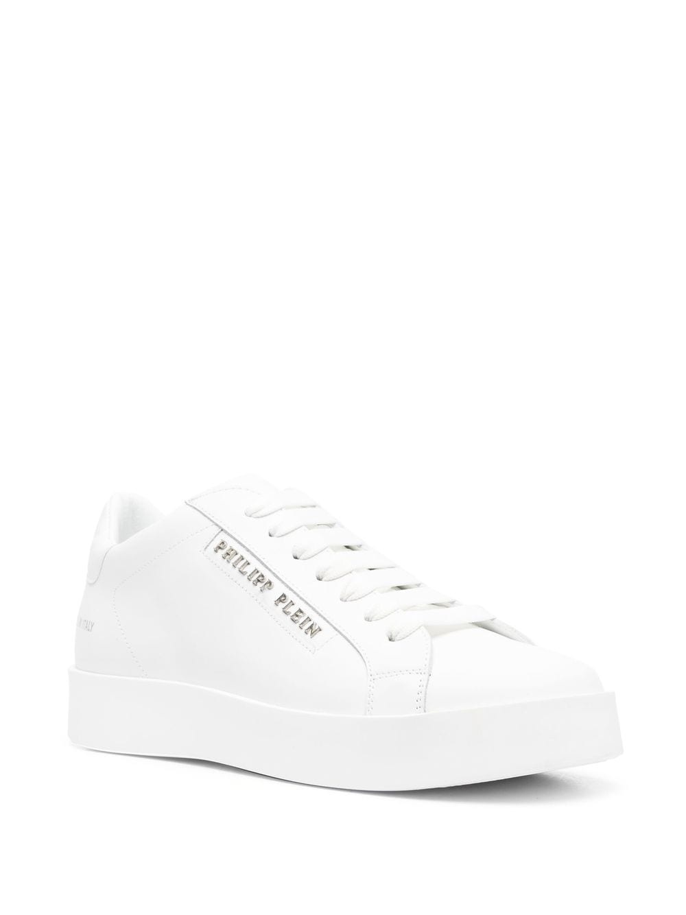low-top leather sneakers - 2