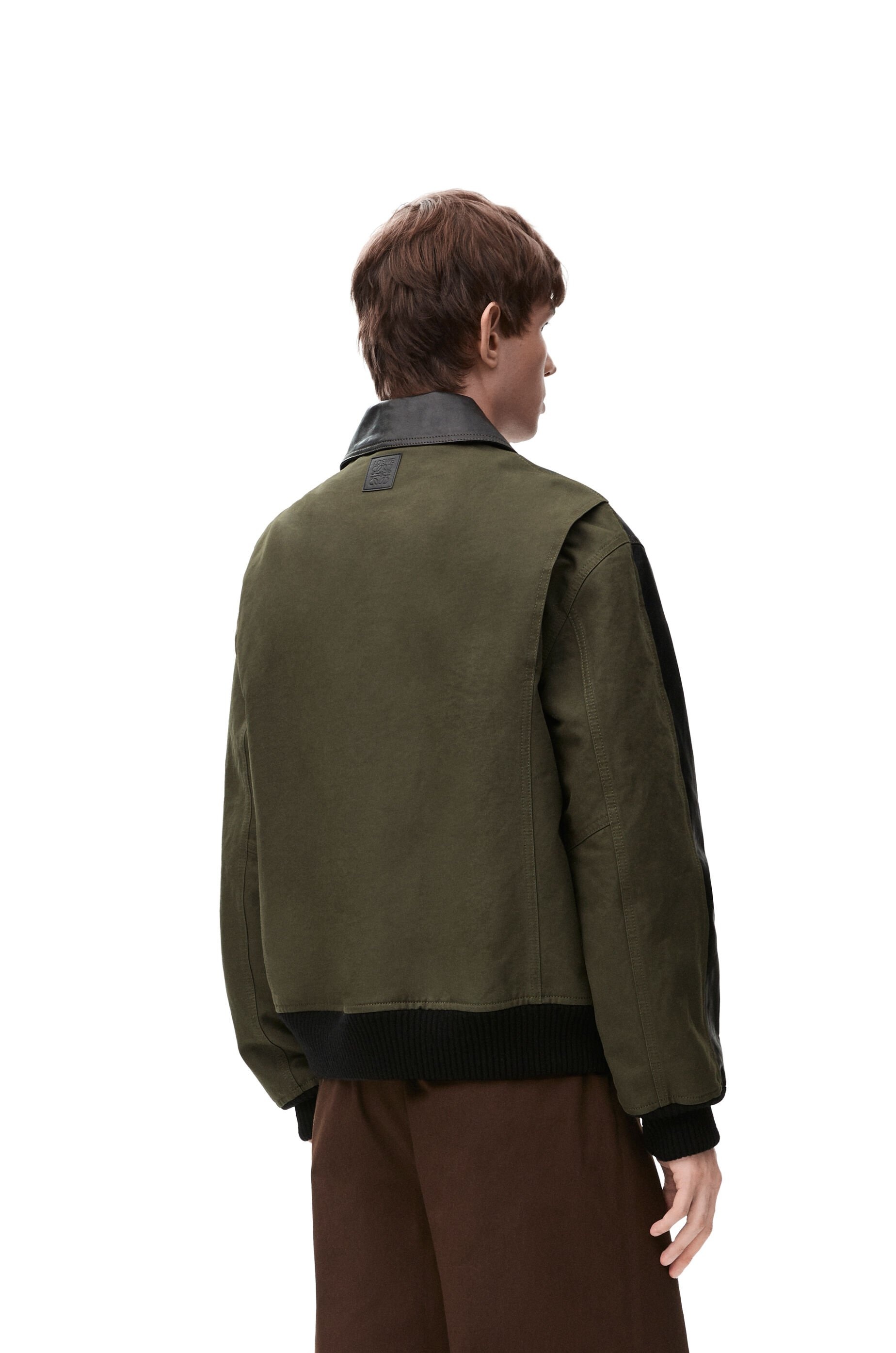 Hybrid bomber jacket in nappa calfskin and cotton - 4