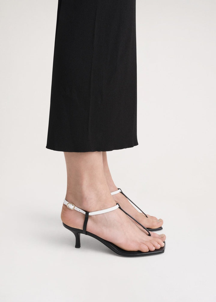 The bicolor leather sandal black - 2