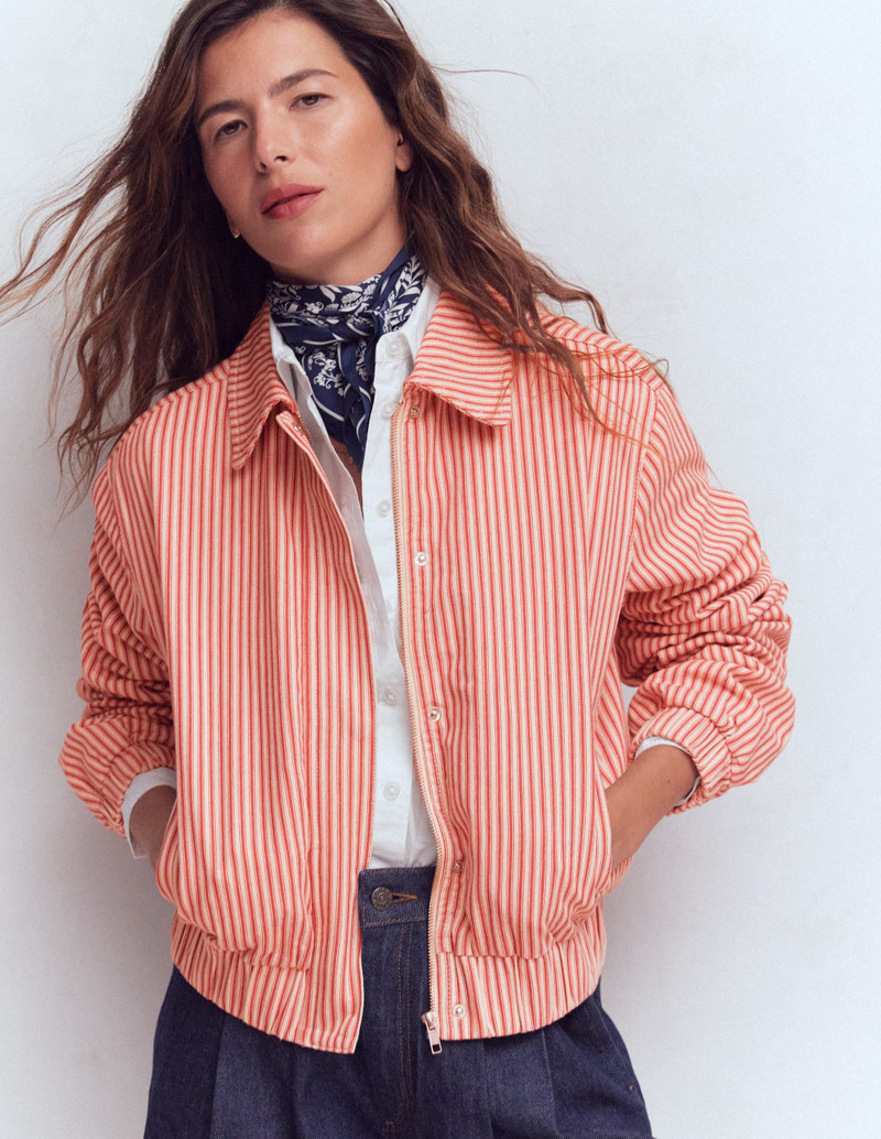 Harrington Jacket-Red Tram Stripe 7