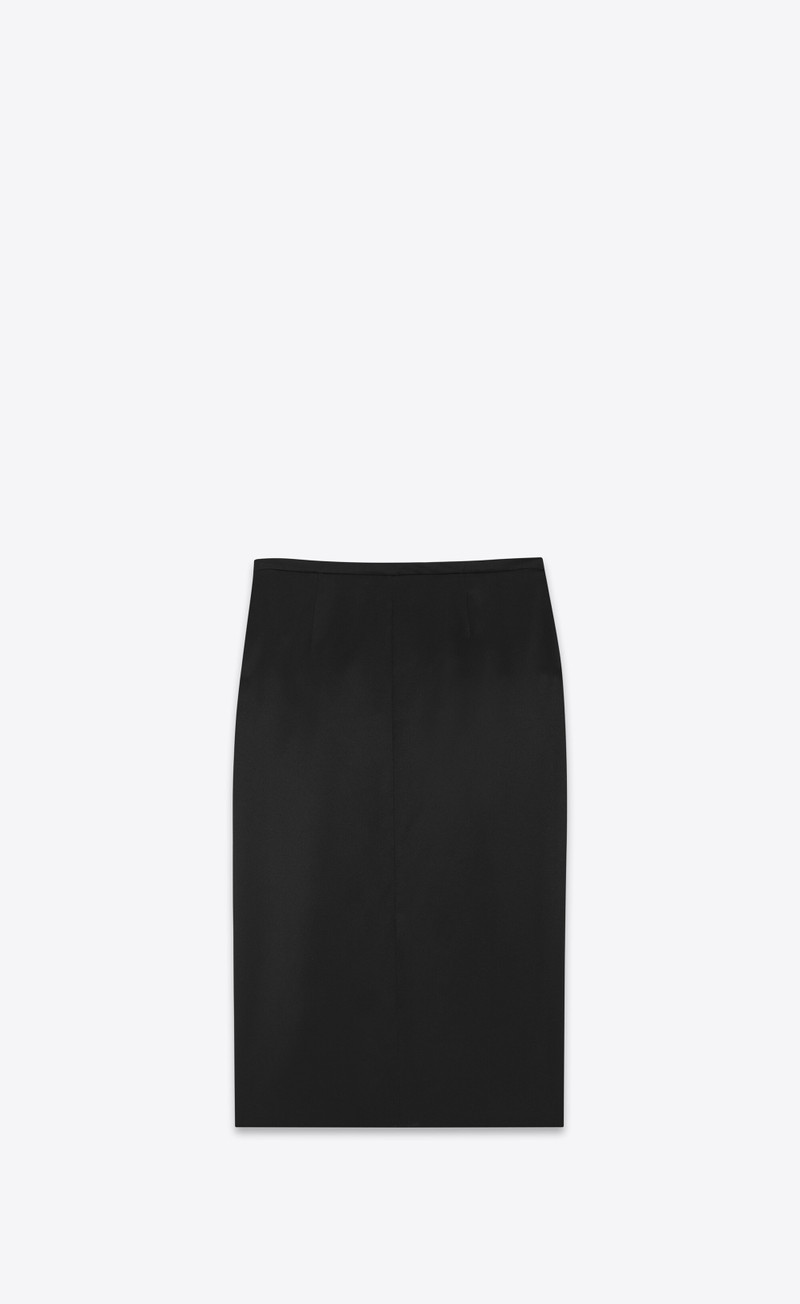SAINT LAURENT midi skirt in crepe satin outlook