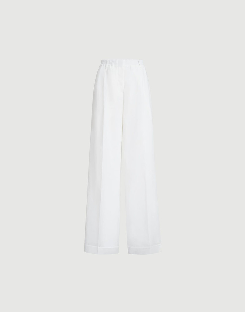 Cotton organza sartorial track trousers with monili 1