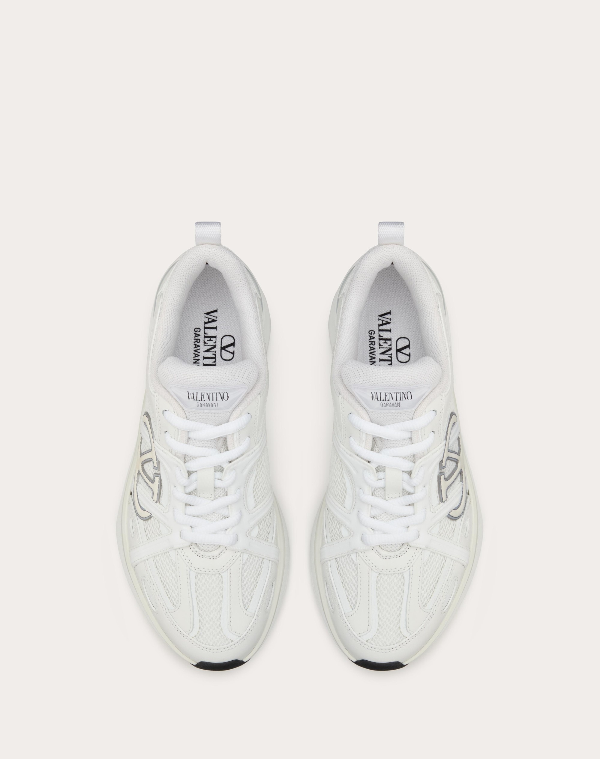 Valentino VLOGO EASYJOG CALFSKIN AND FABRIC SNEAKER | REVERSIBLE