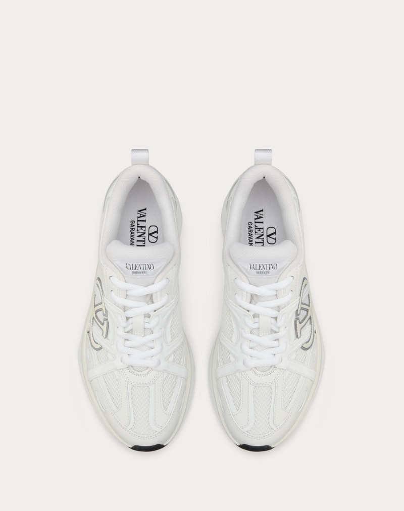 VLOGO EASYJOG CALFSKIN AND FABRIC SNEAKER 4