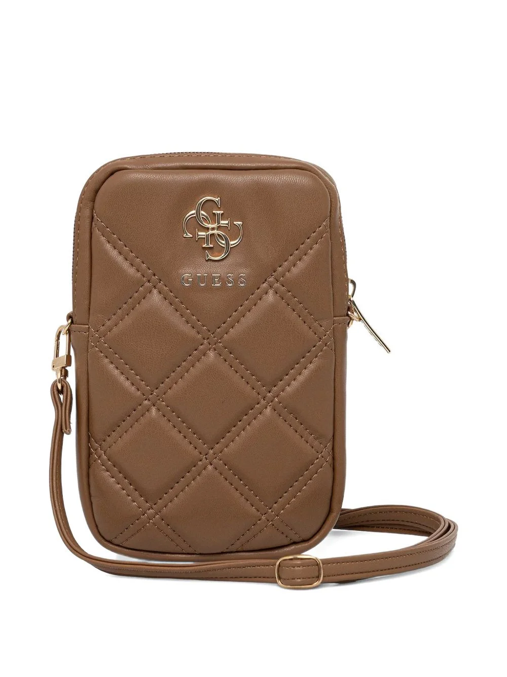 quilted logo-plaque phone bag - 1