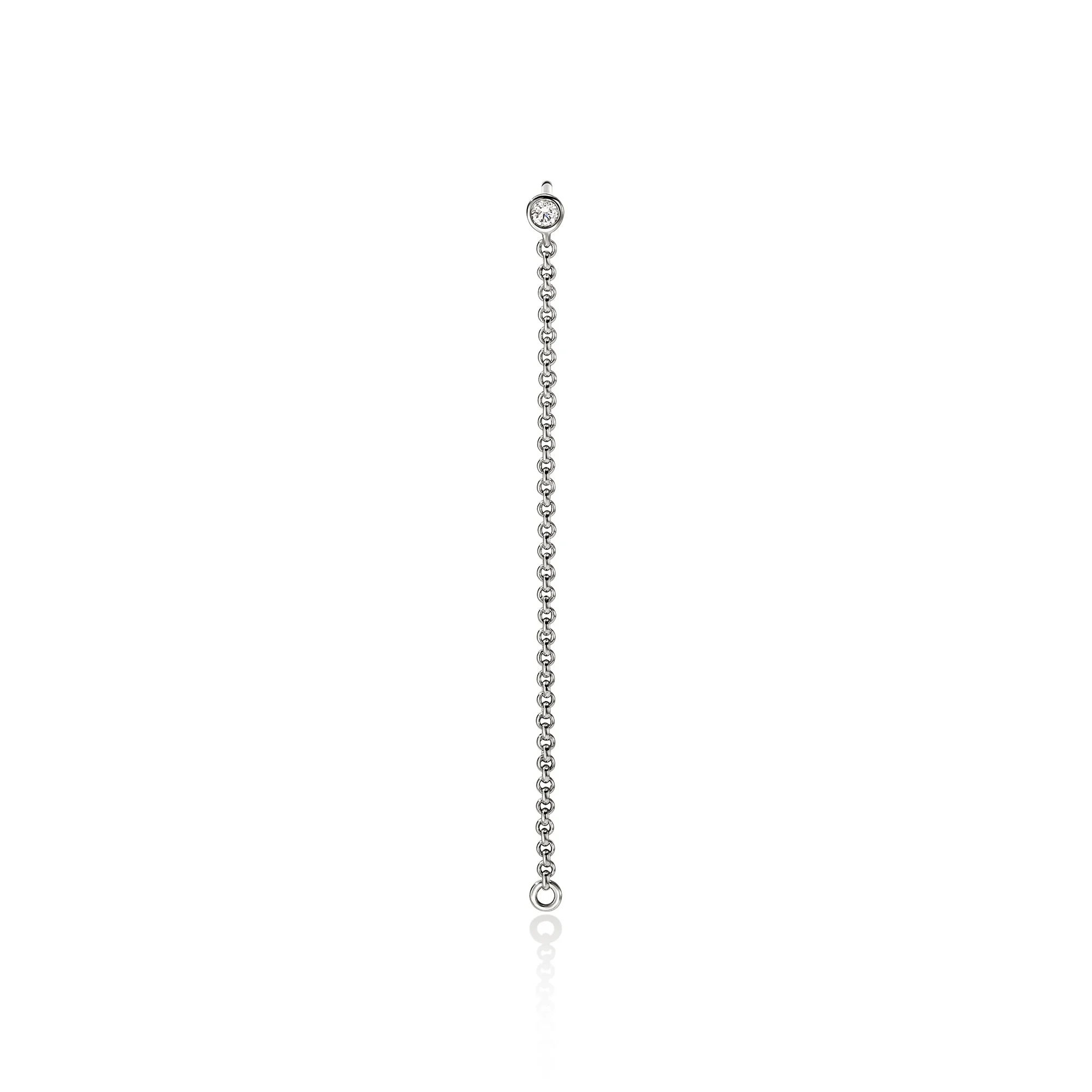 JH Lovestruck™ Drop Chain Earring, Sterling Silver, Diamond, .03TCW, Single - 1