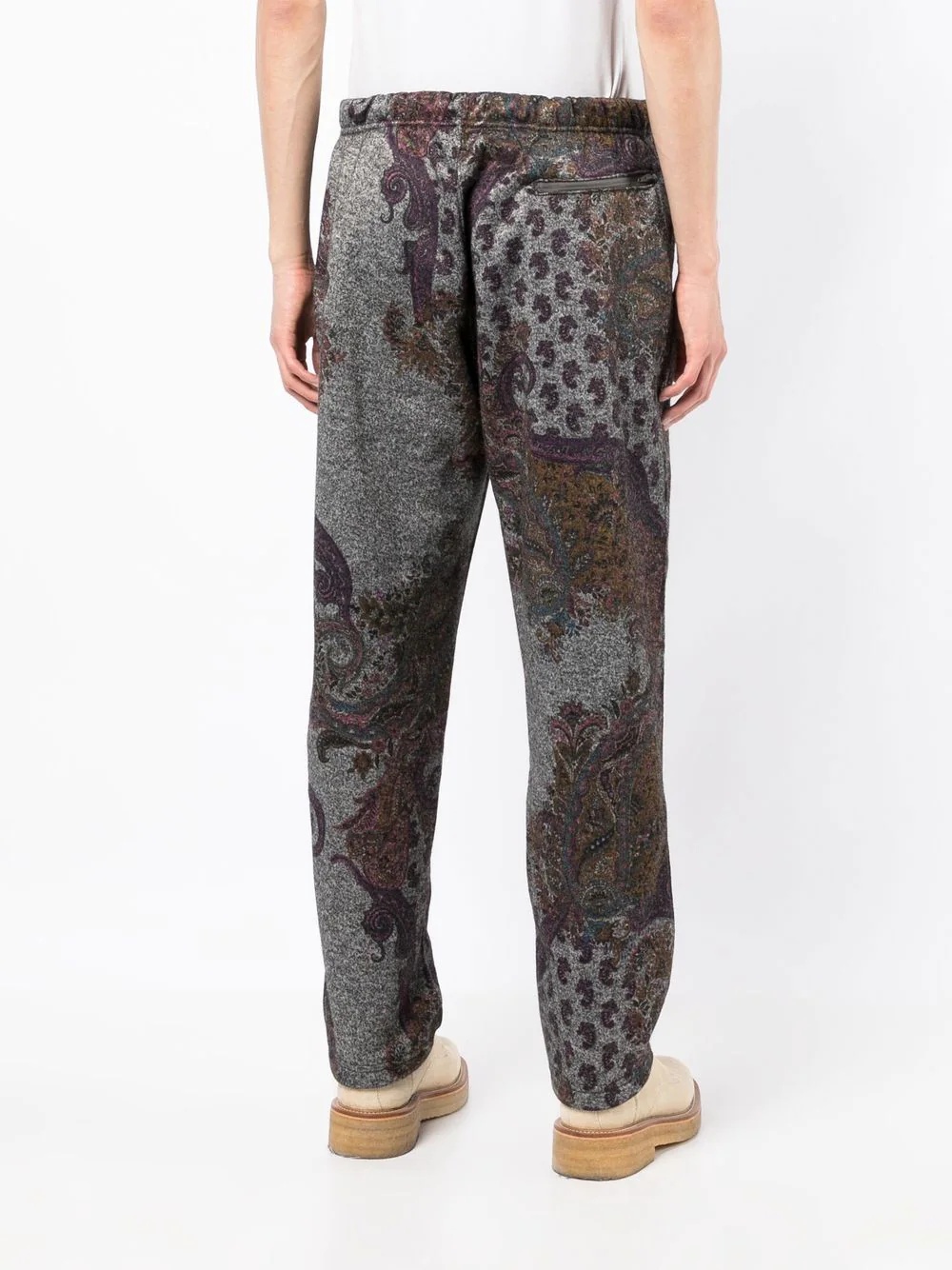 patterned-jacquard straight-leg trousers - 4