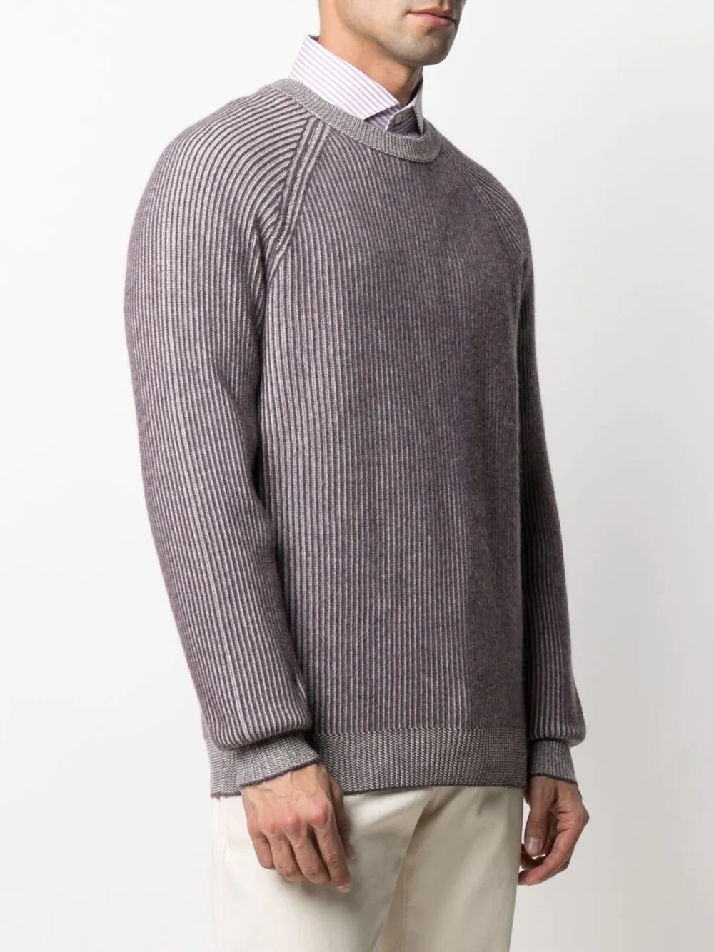 rib-knitted cashmere jumper - 3