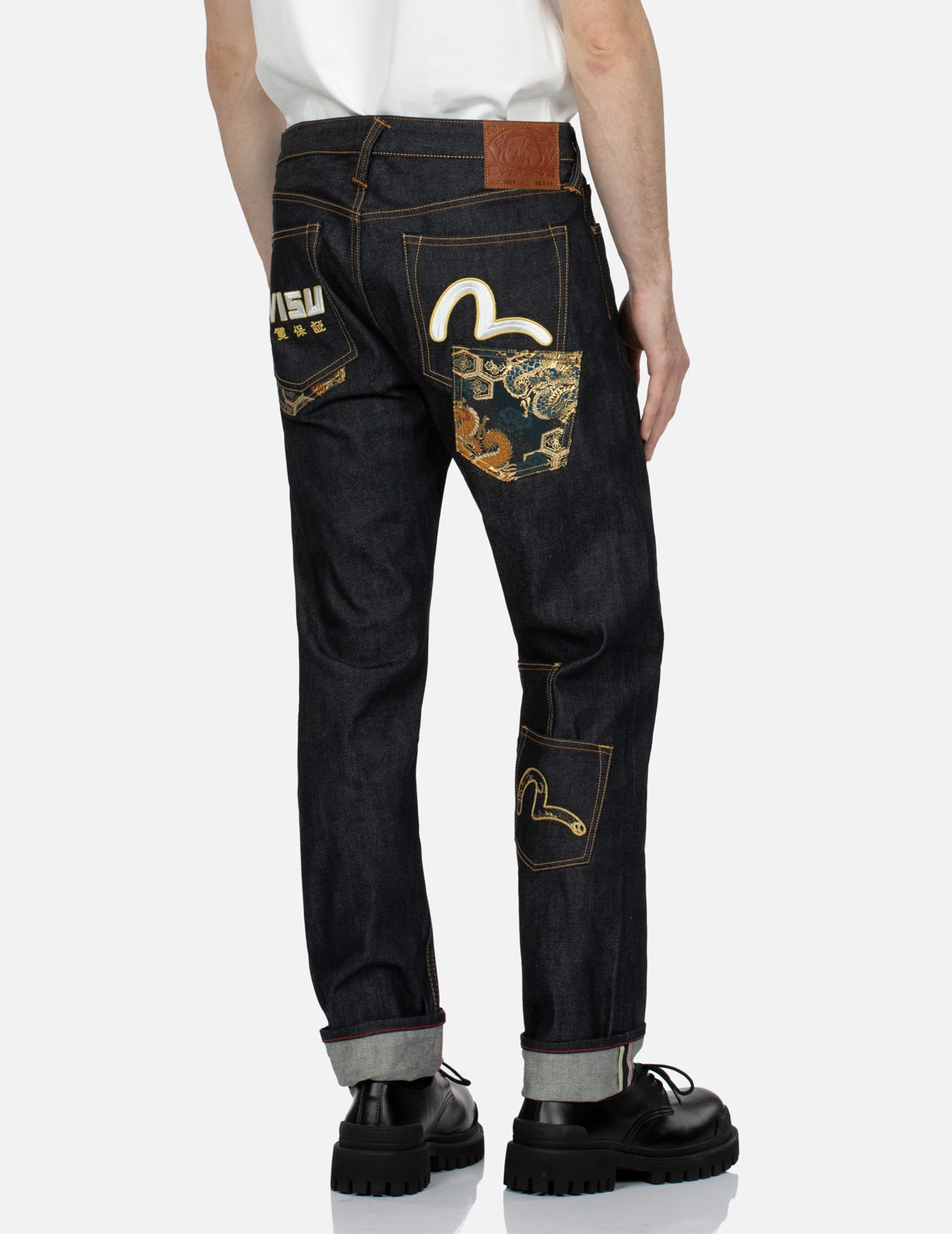 Brocade and Seagull Multi-Pocket Carrot Fit Jeans #2017 - 7