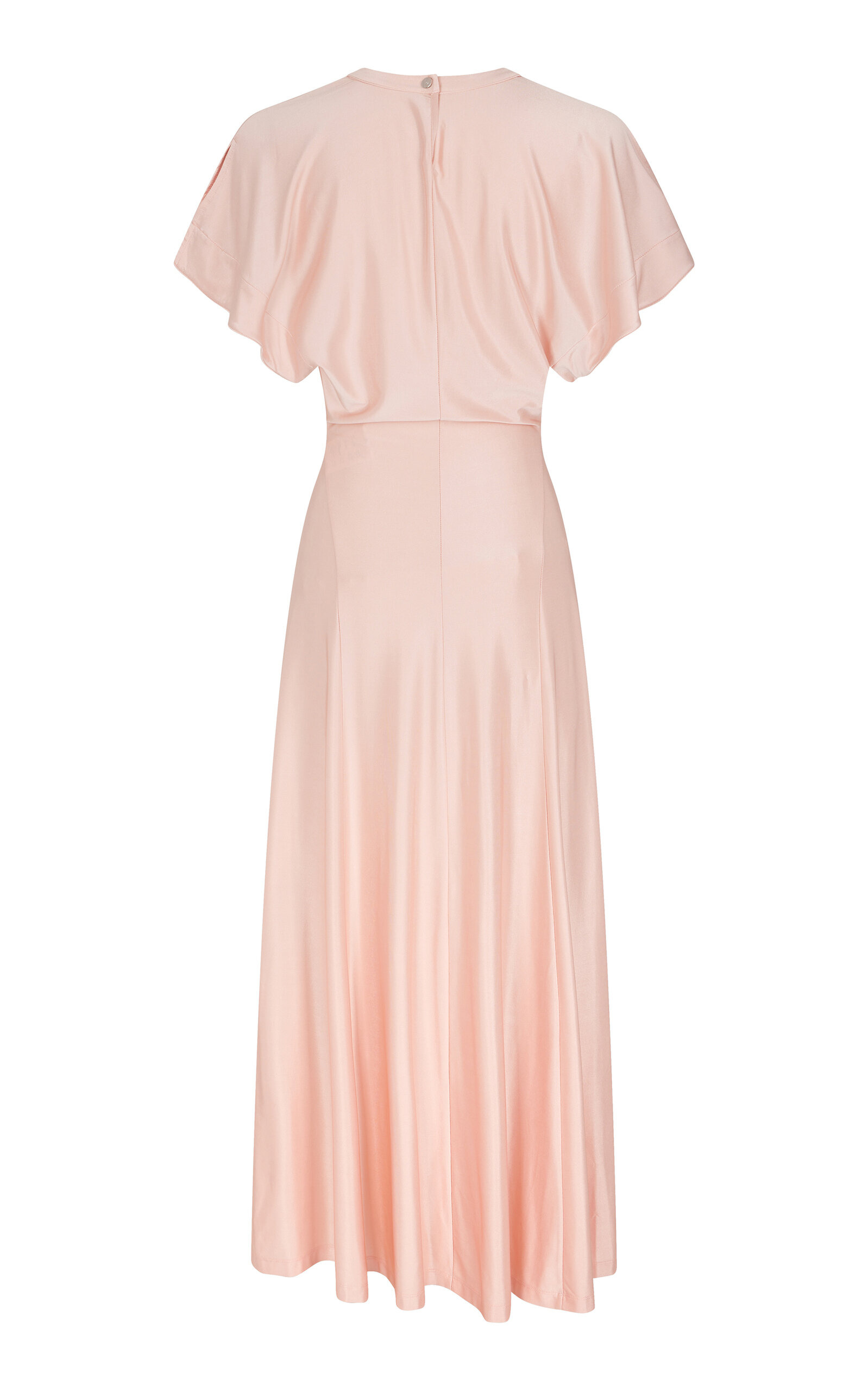 Gathered Satin Jersey Midi Dress pink - 6