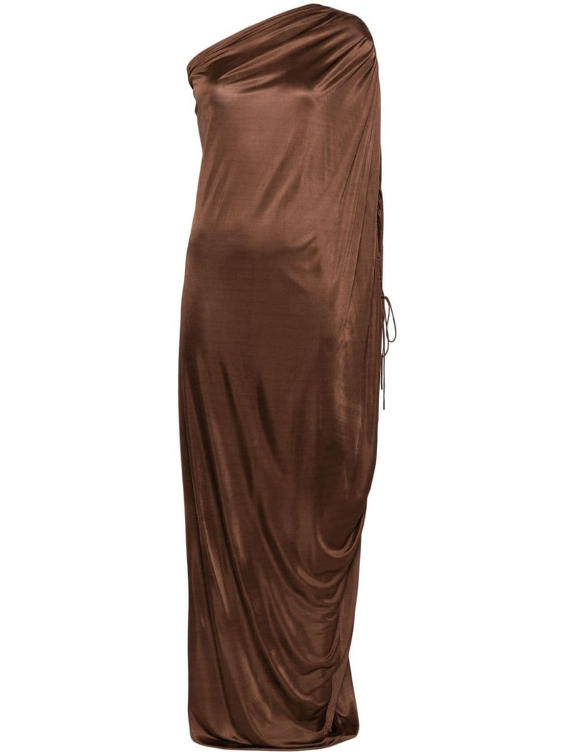 single-sleeve draped dress 1