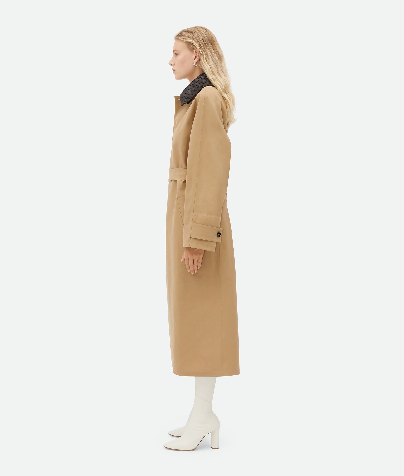 Cotton Trench With Intrecciato Collar - 2