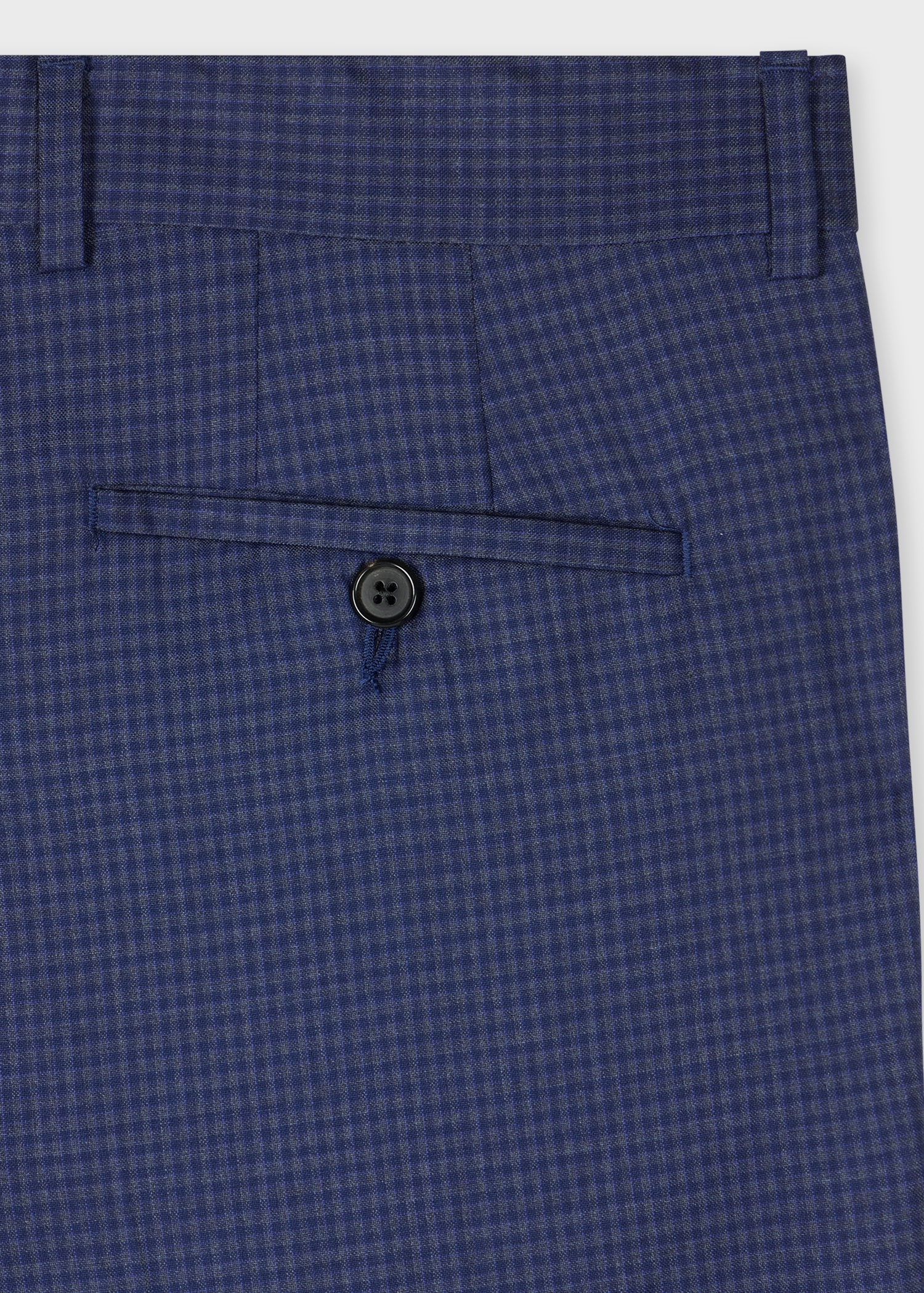 The Soho - Tailored-Fit Dark Blue Gingham Wool Suit - 5