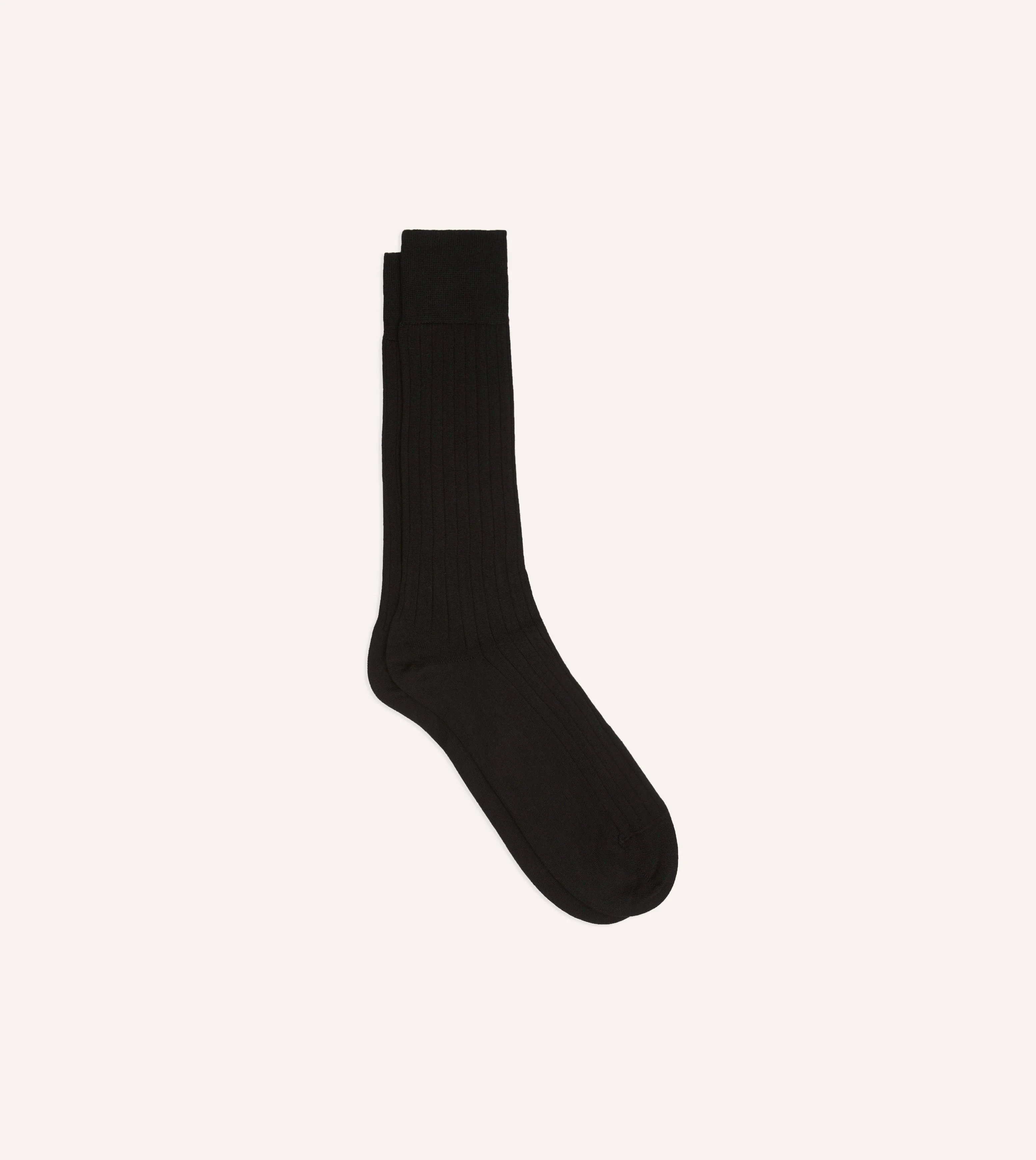 Black Cotton Mid-Calf Socks - 1