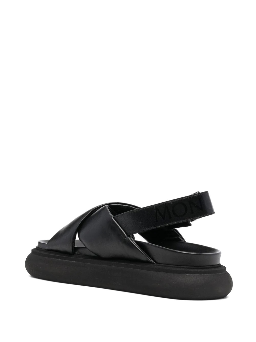 cross-strap leather sandals - 3