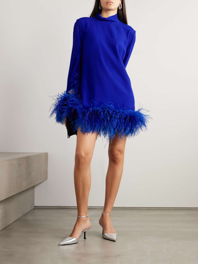 Taller Marmo Gina feather-trimmed crepe mini dress outlook