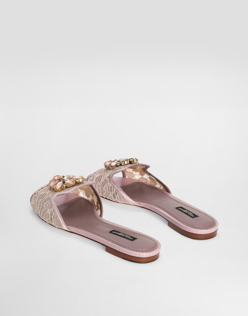 Dolce & Gabbana Slippers in lace with crystals outlook