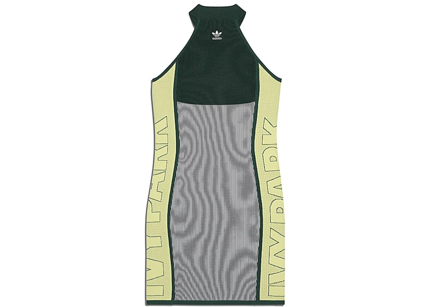 adidas Ivy Park Knit Logo Dress Dark Green/Green Tint/Yellow Tint - 2