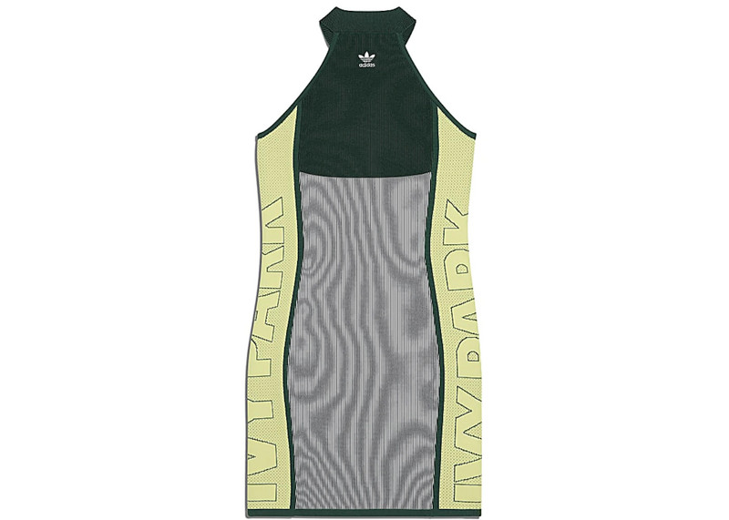 adidas adidas Ivy Park Knit Logo Dress Dark Green/Green Tint/Yellow Tint outlook