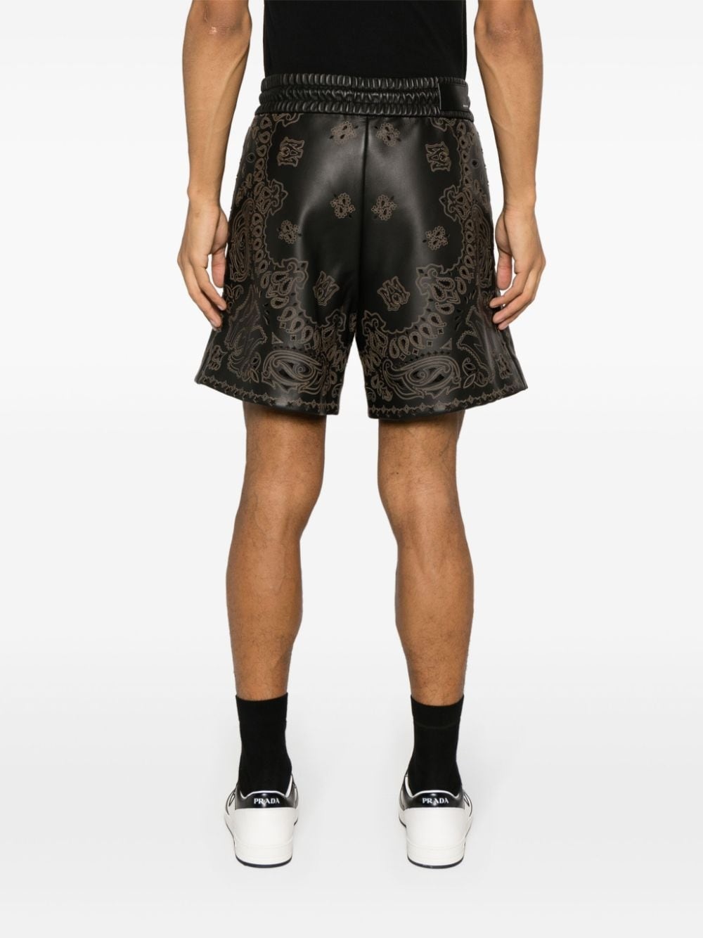 bandana leather shorts - 4