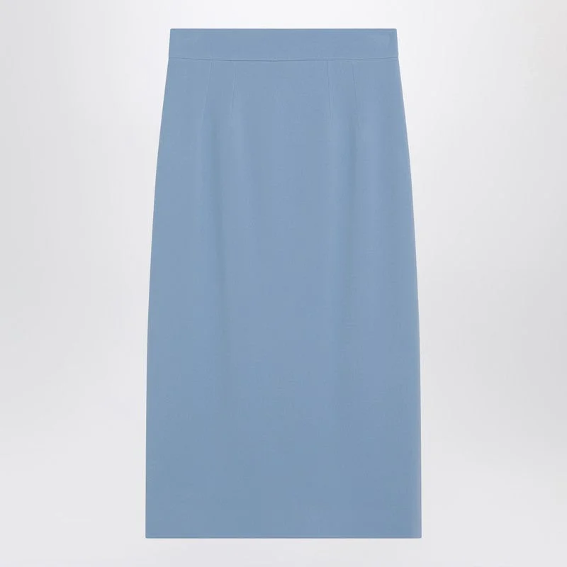 Light Blue Stretch Cady Skirt - 1