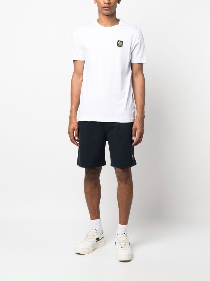 logo-patch cotton track shorts - 2