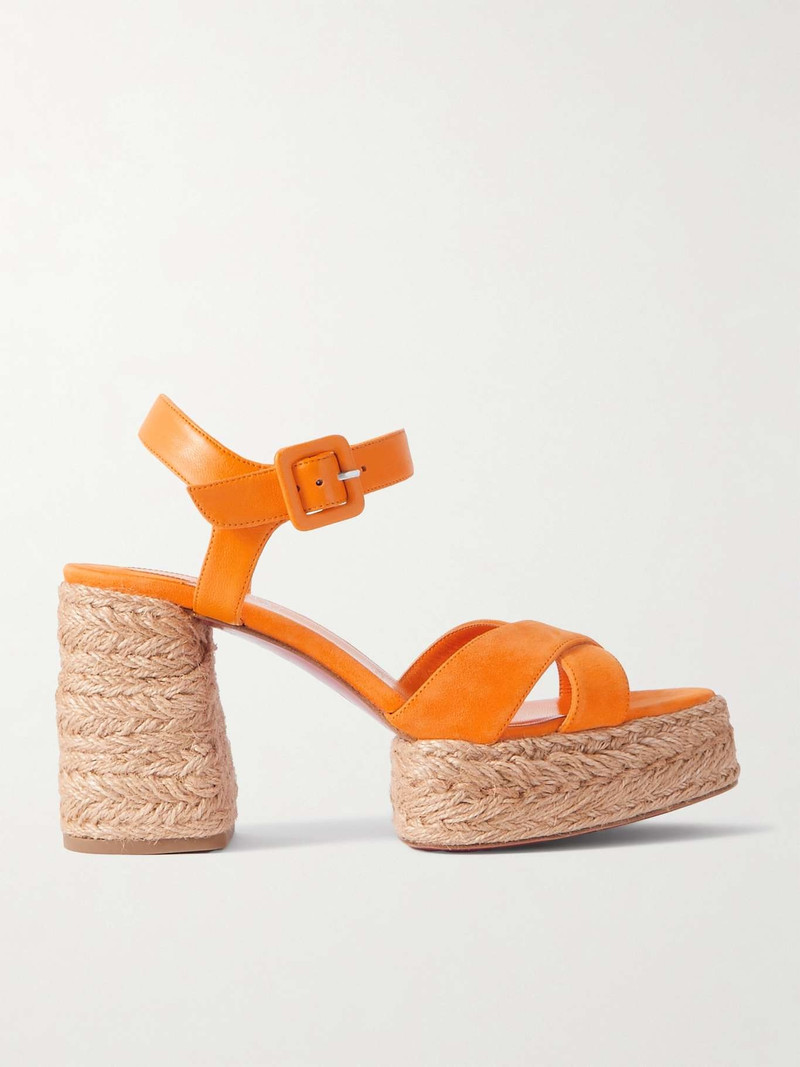 Calakala 70 leather and suede espadrille platform sandals 1