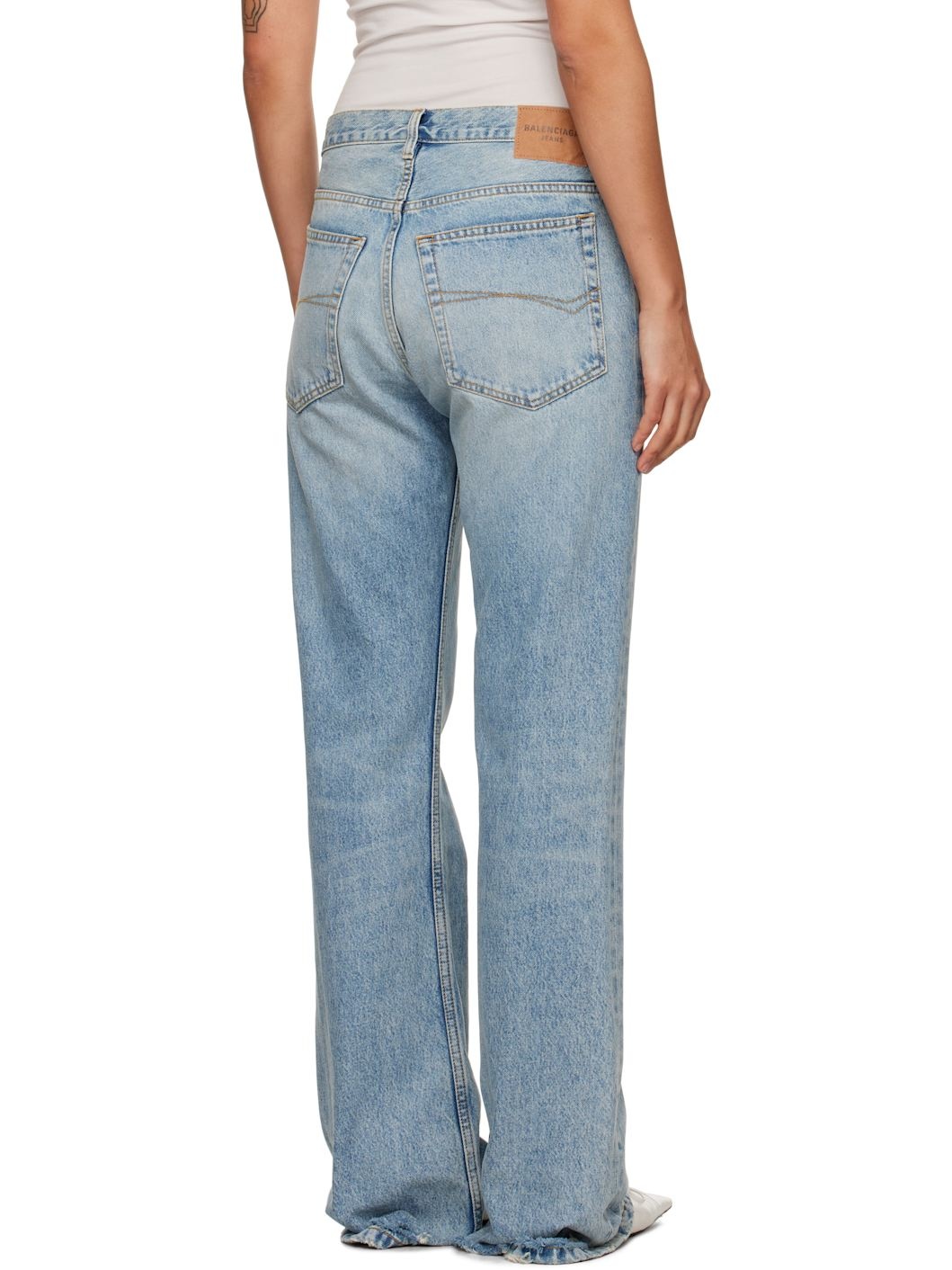 Blue Low Waist Straight Jeans - 3