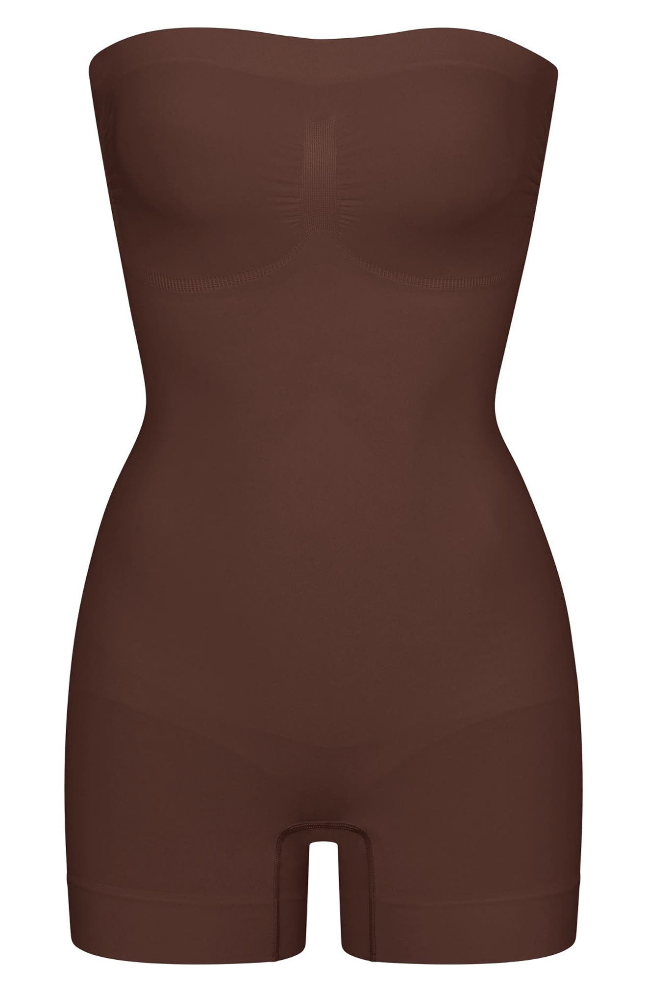 SKIMS Seamless Sculpt Strapless Shortie Bodysuit in Cocoa at Nordstrom - 5