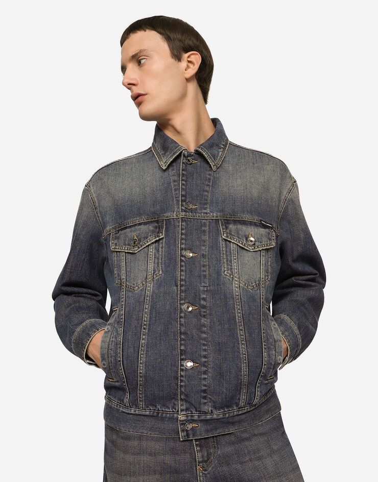 Stretch light blue wash denim jacket - 2