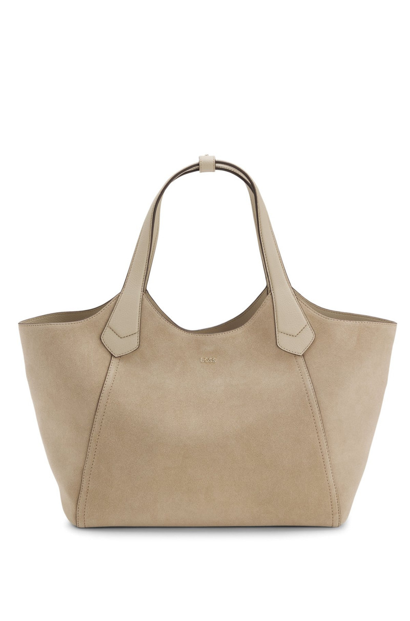 LEATHER-TRIM TOTE BAG IN SUEDE 2