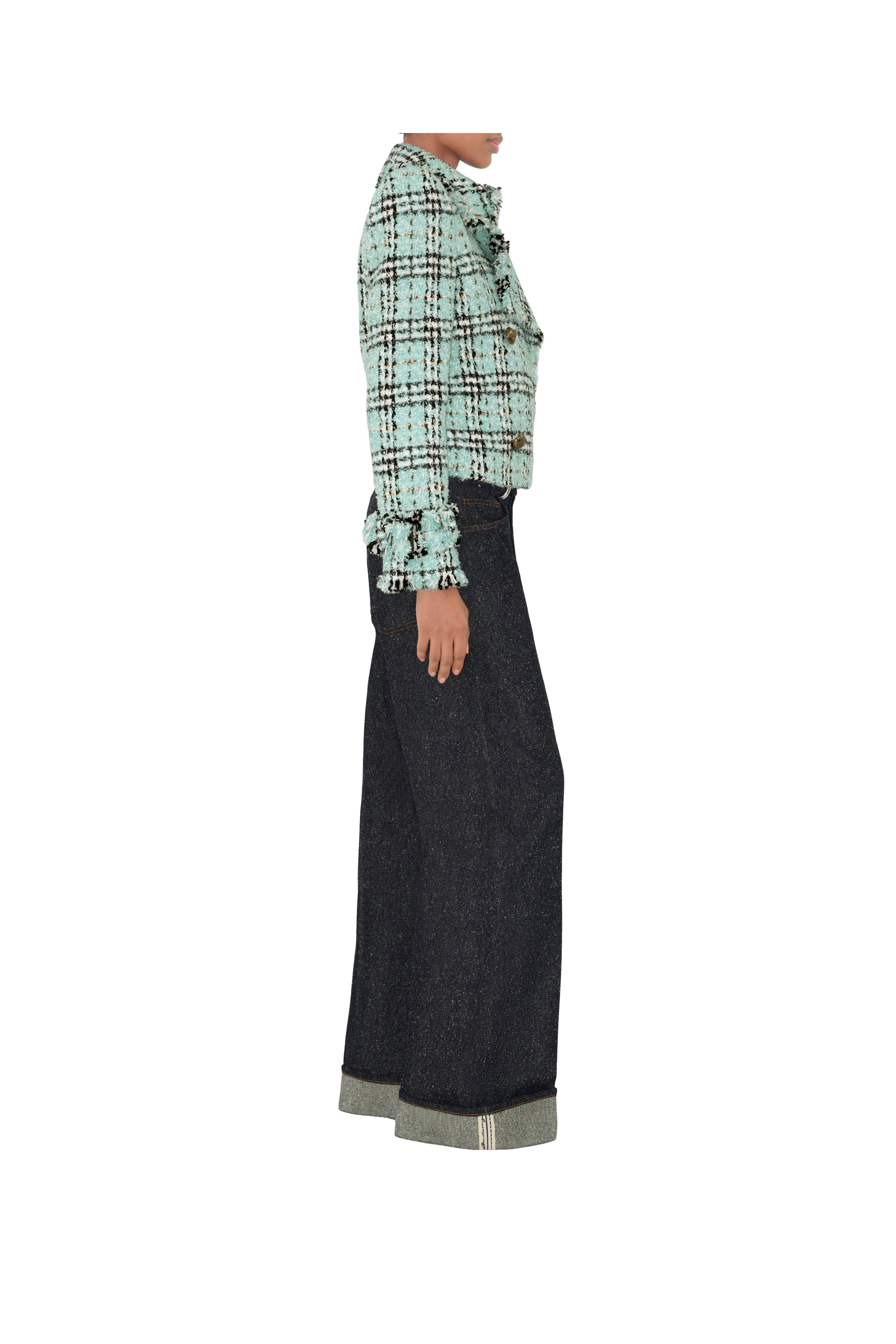 burberry Check Bouclé Jacket in Surf at Nordstrom - 3