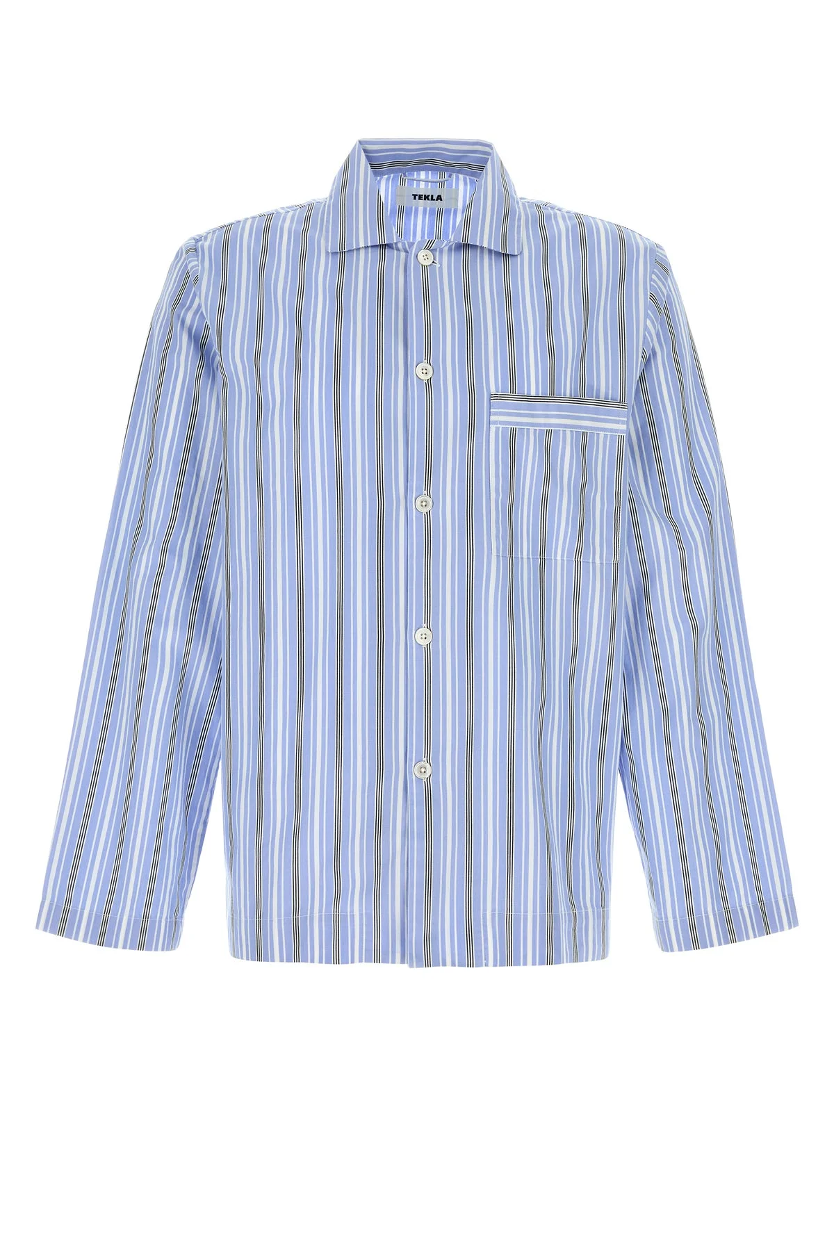 Embroidered poplin oversize pyjama shirt - 1