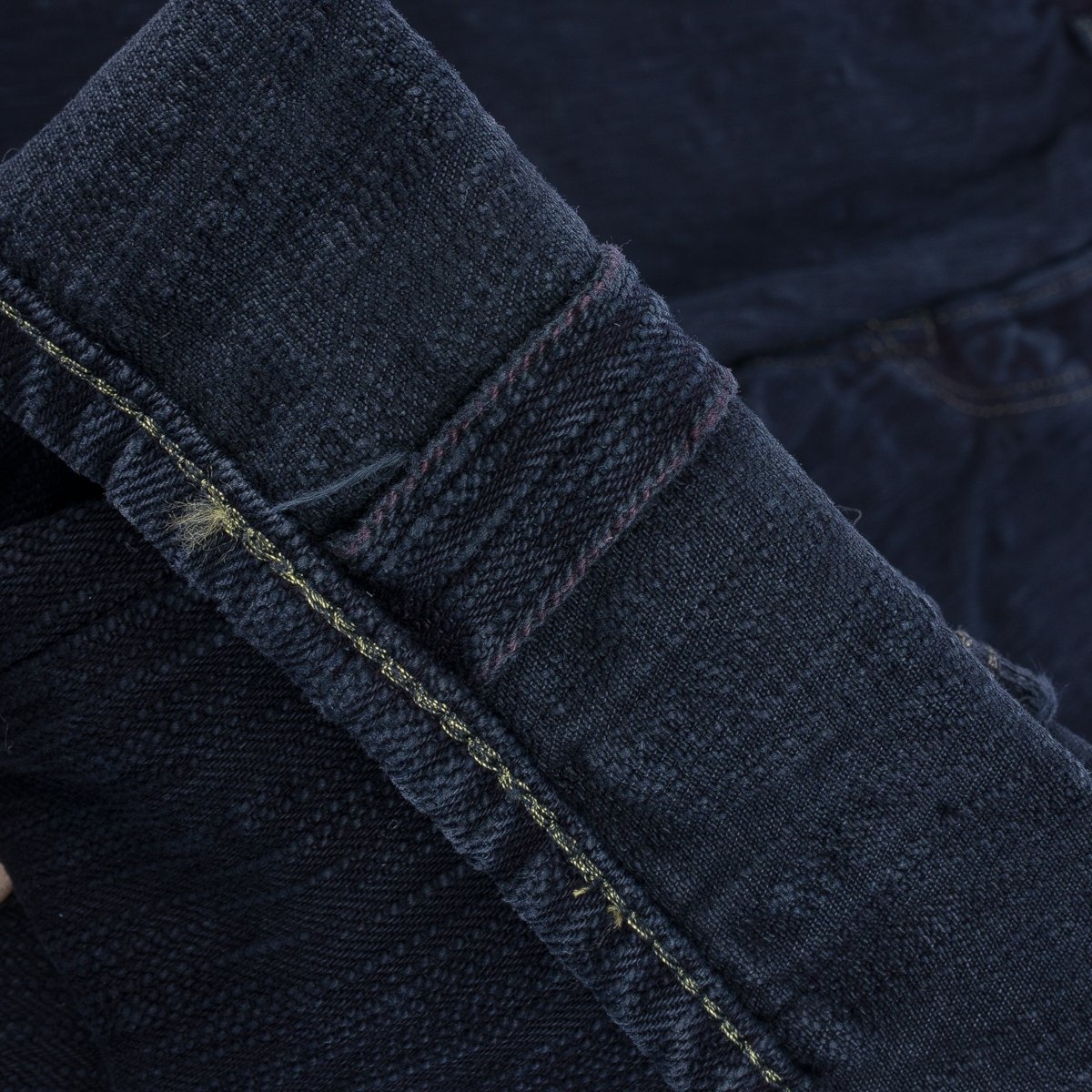 IH-888S-SLBod 16oz Slubby Selvedge Denim Relaxed Tapered Cut Jeans - Indigo Overdyed Black - 9