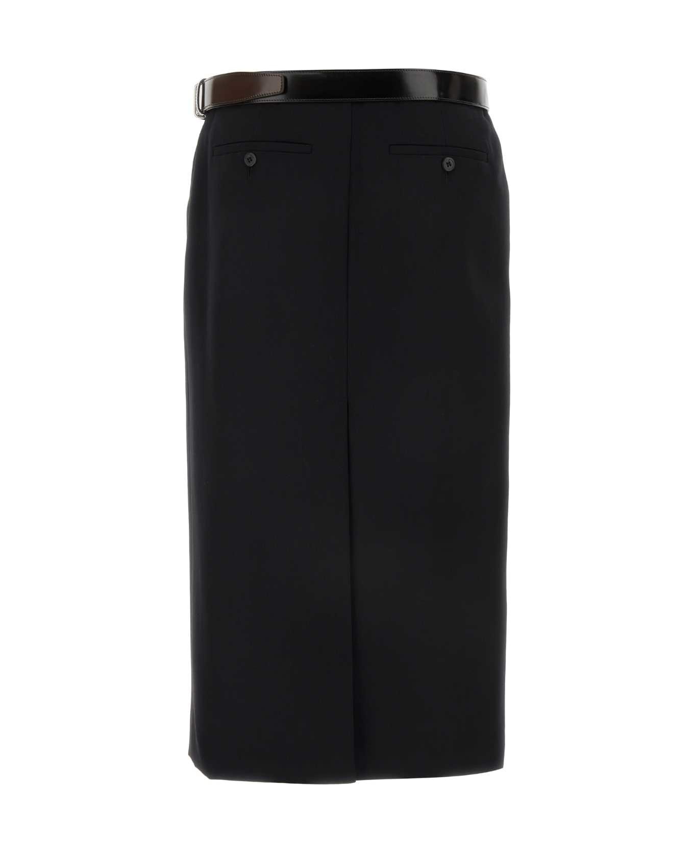 Black Gabardine Skirt - 2
