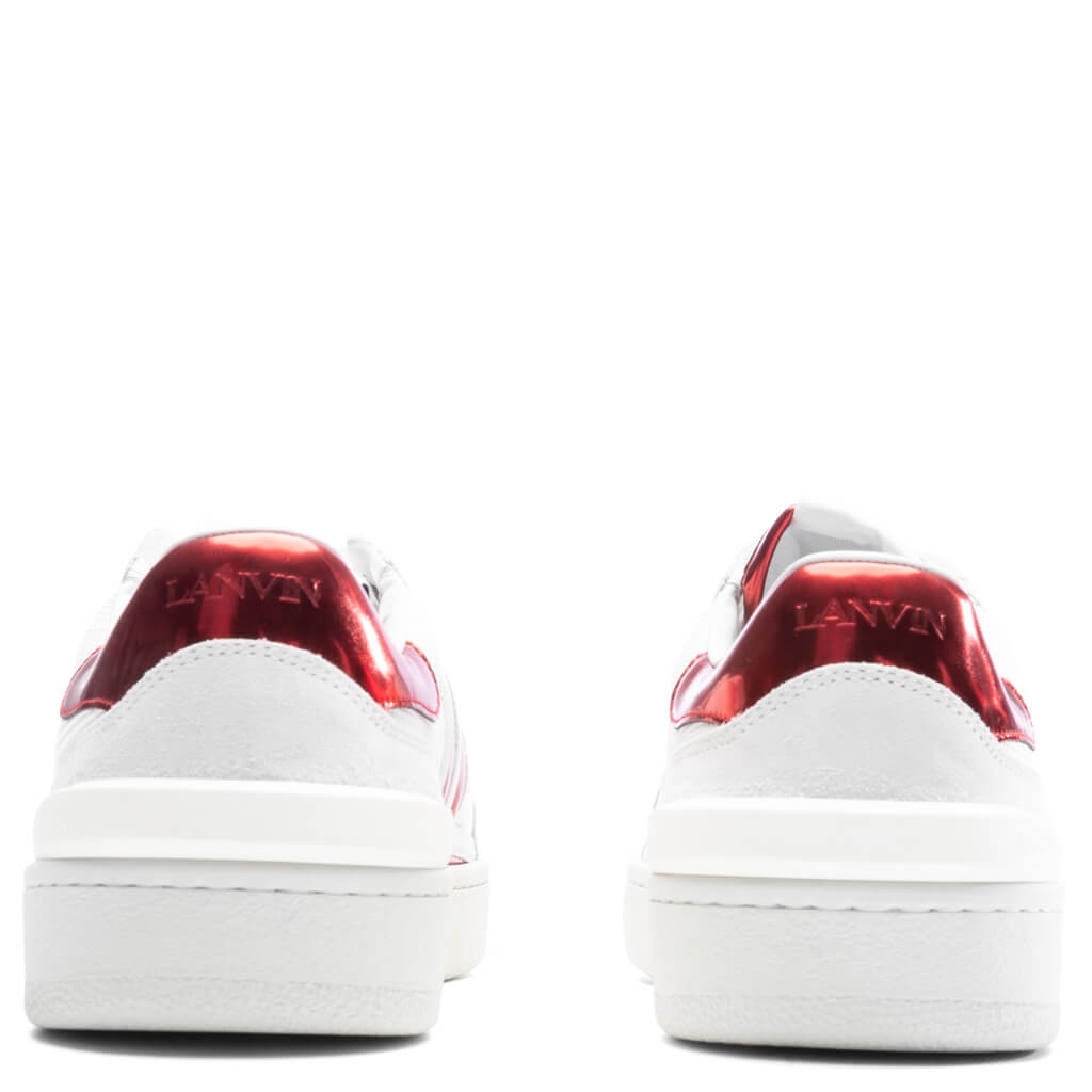 CLAY LOW TOP SNEAKERS - WHITE/RED - 4