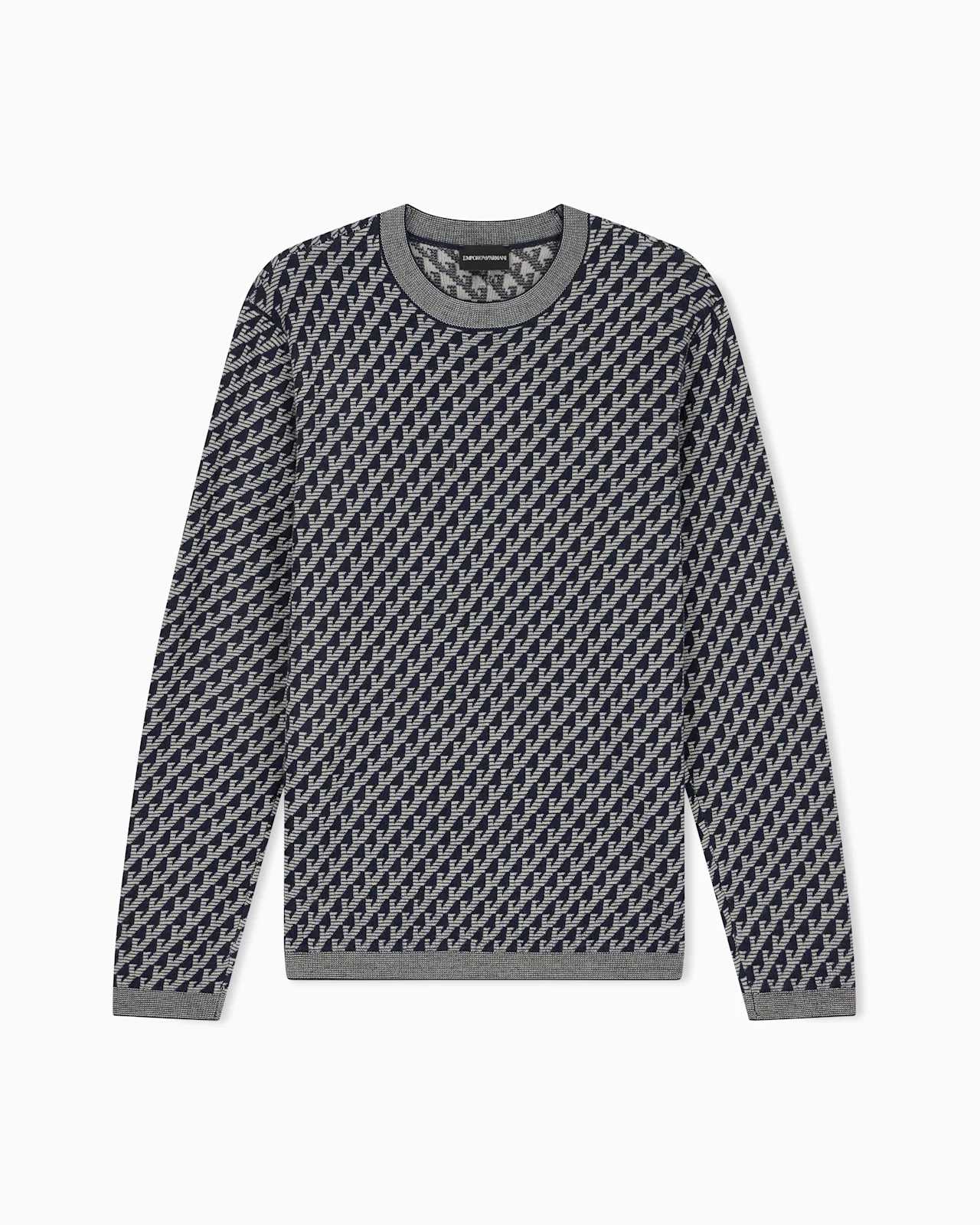 JACQUARD VIRGIN WOOL SWEATER WITH ALL-OVER LOGO - 1