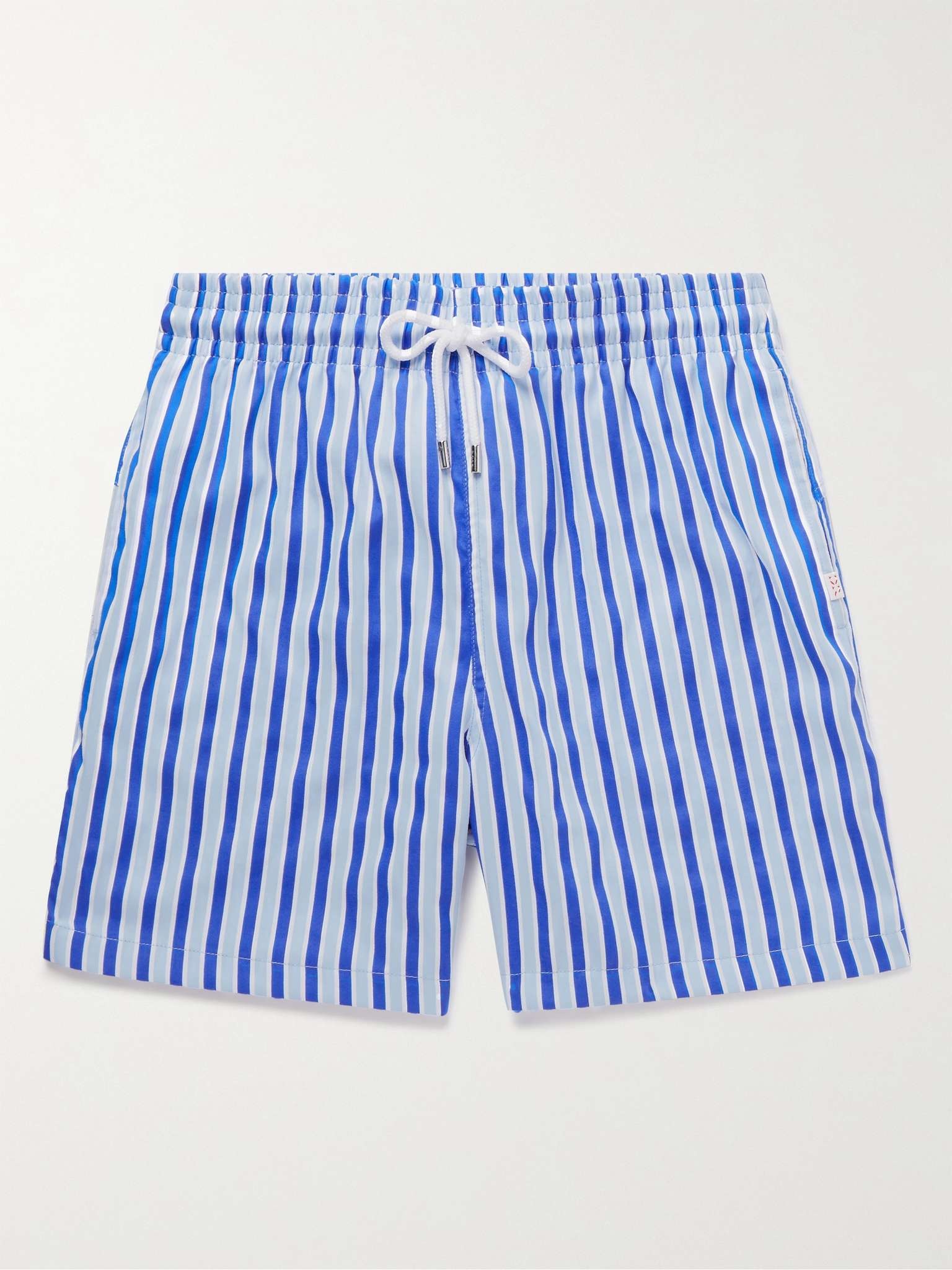 Mid-Length Striped Swim Shorts - 1