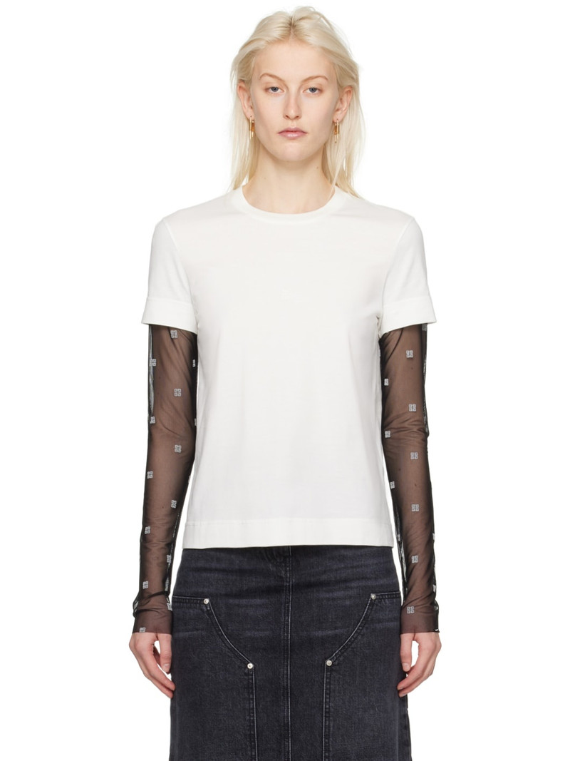 White & Black Layered Long Sleeve T-Shirt 1