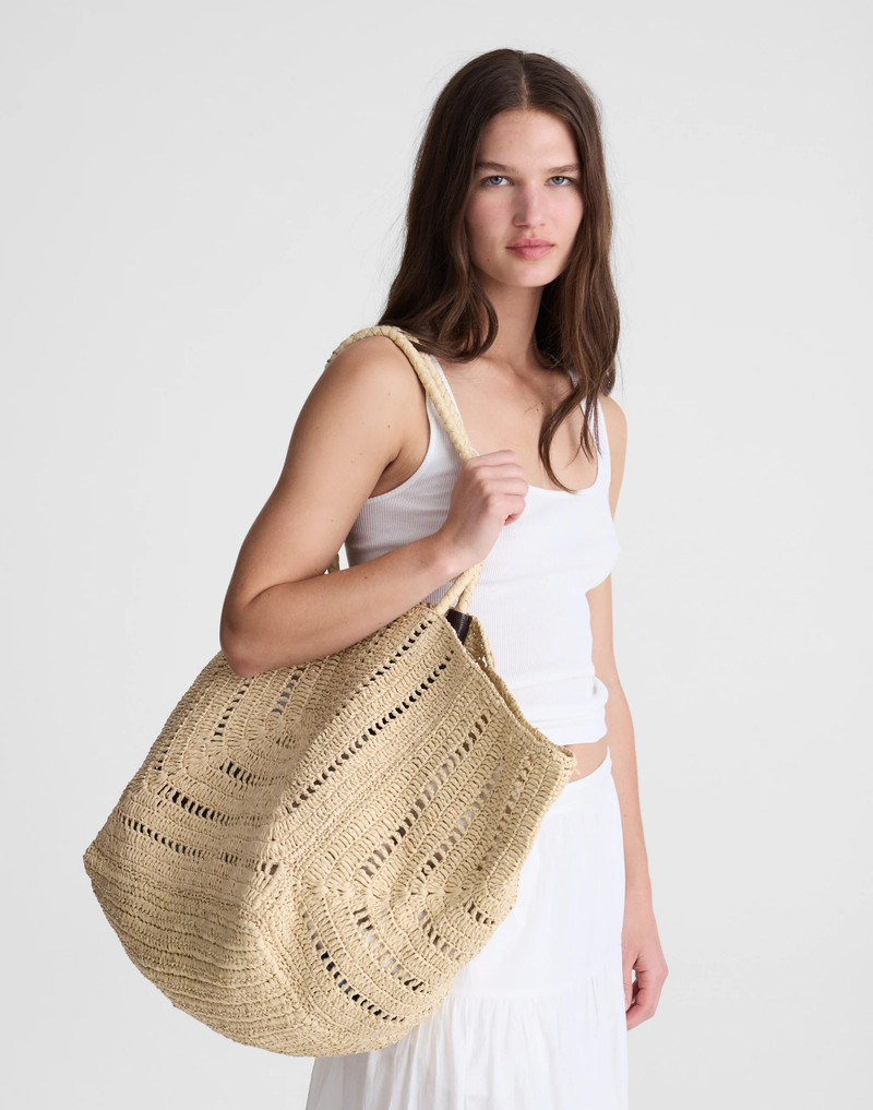 The Shopper Tote in Eyelet Raffia 3