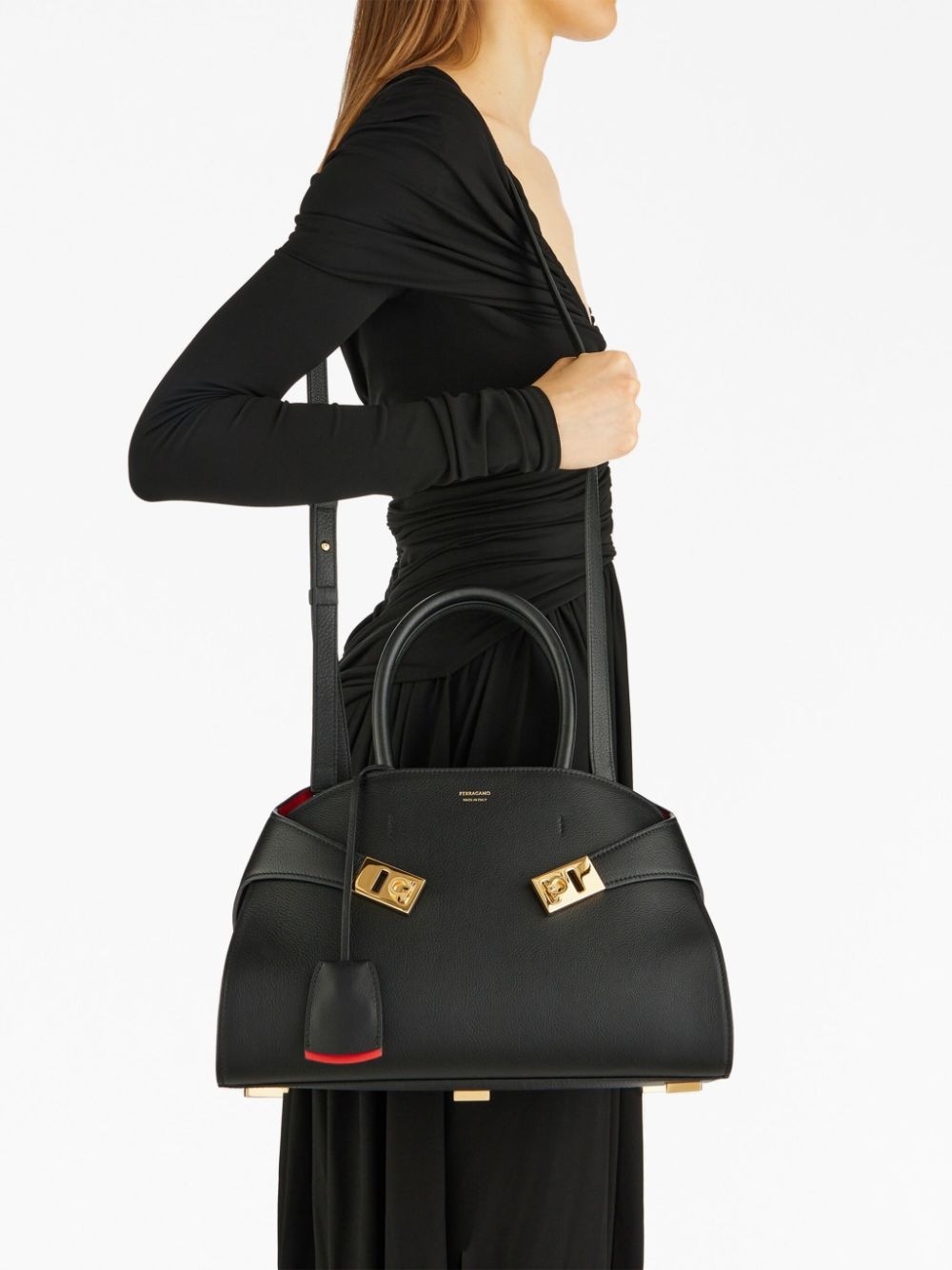 small Hug leather tote bag - 3