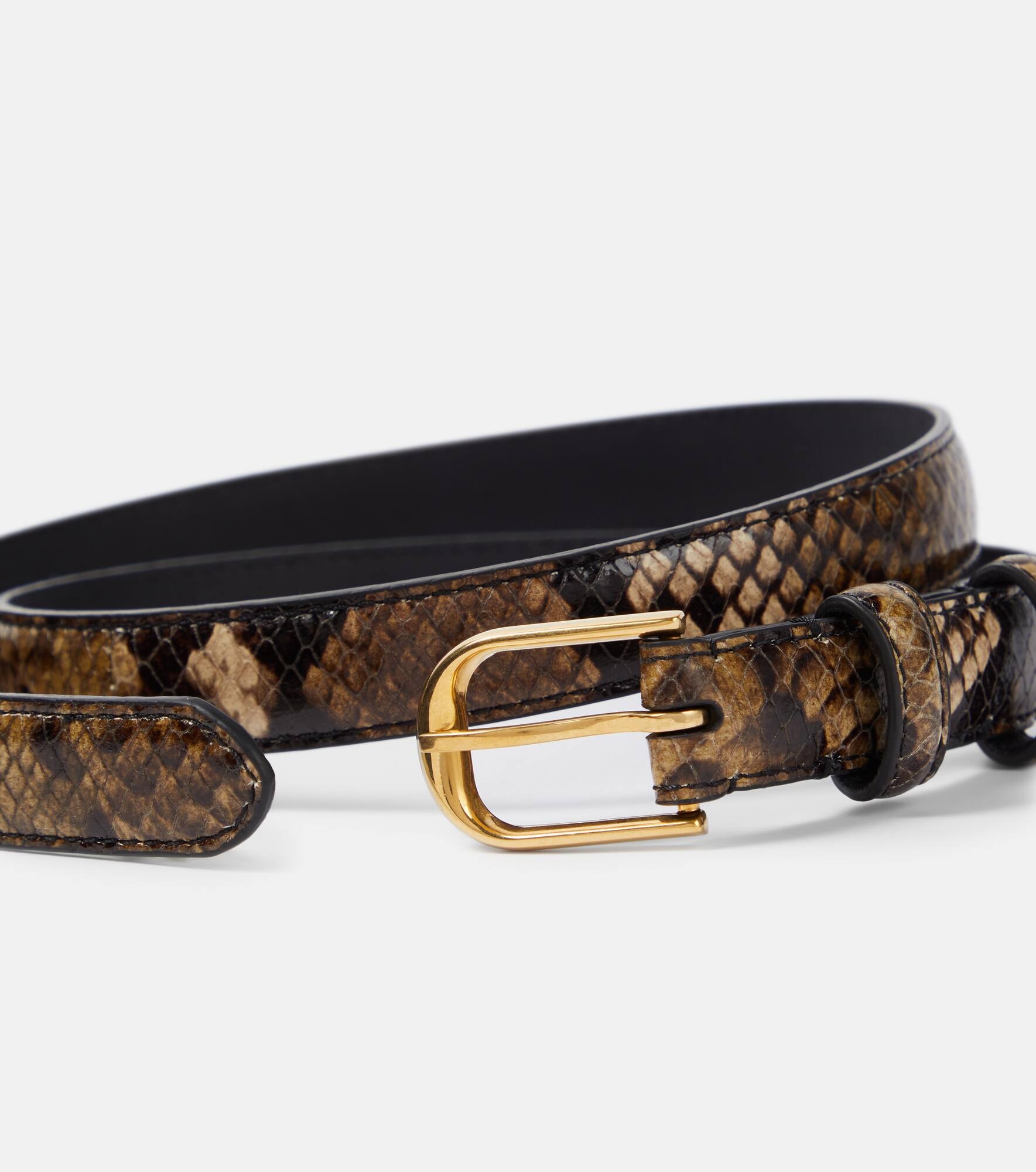 Jane 20mm snake-effect leather belt - 3